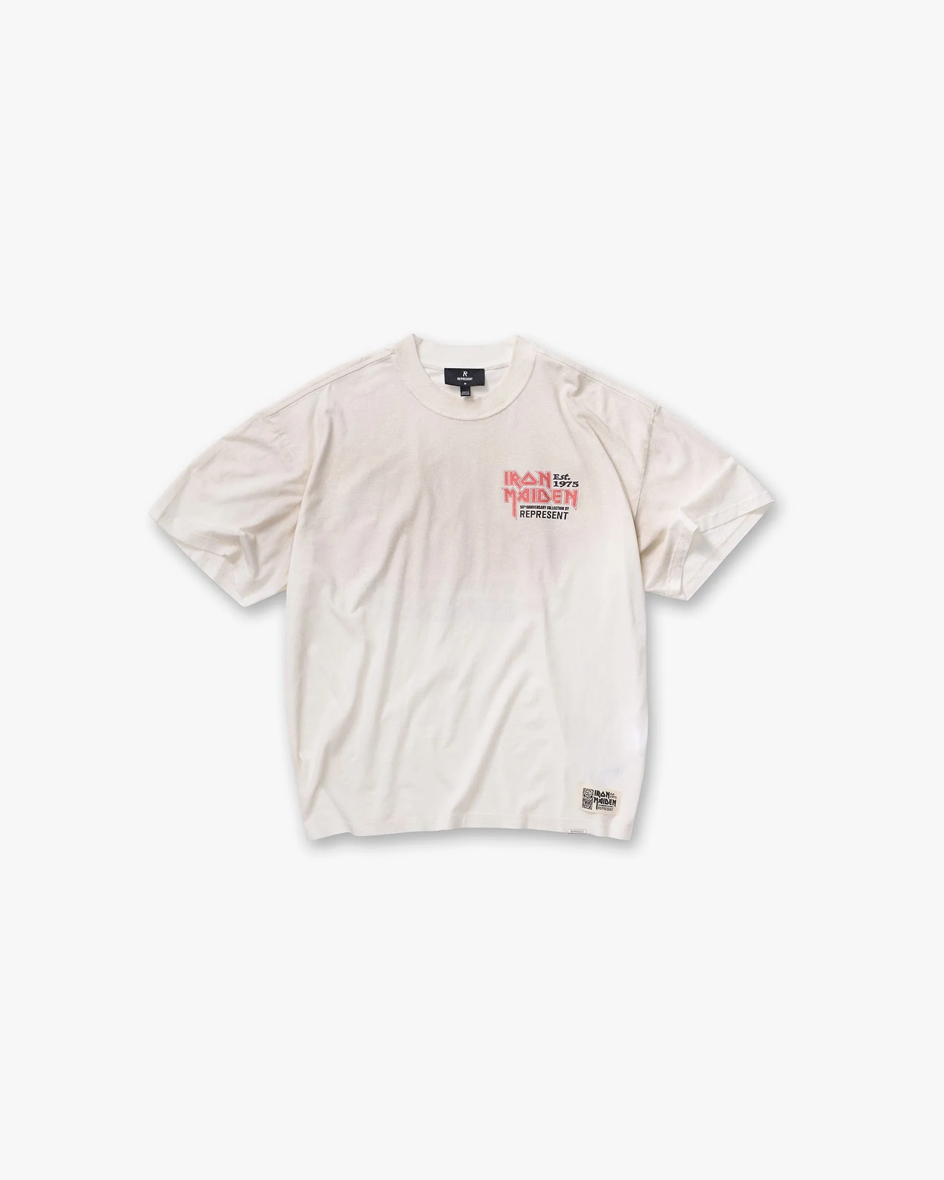 Represent X Iron Maiden Anniversary T-Shirt - Washed Ecru sold by Represent