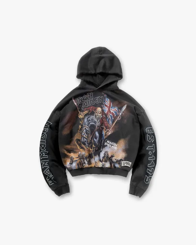 Represent X Iron Maiden Steed Hoodie - Stained Black sold by Represent
