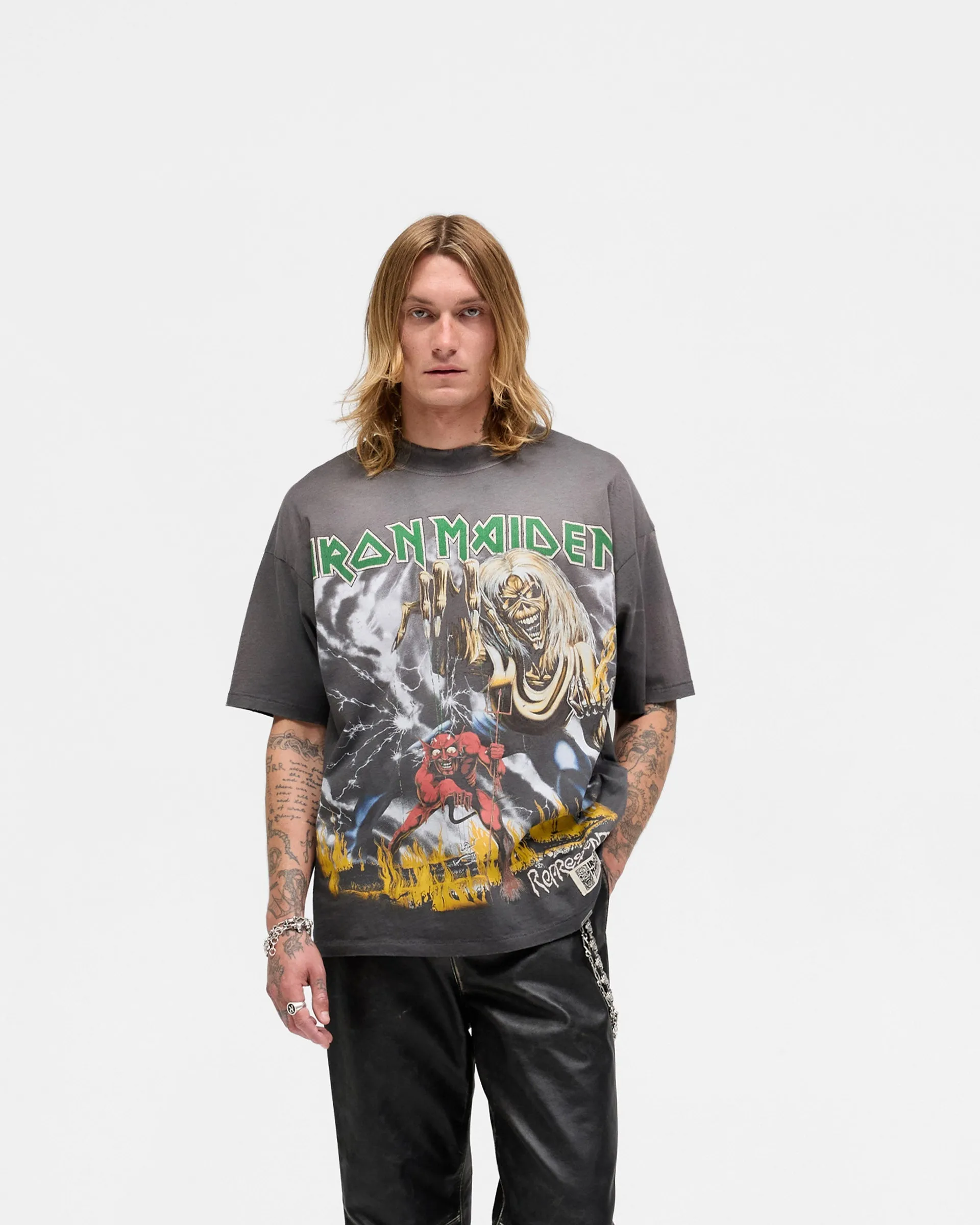Represent X Iron Maiden Number Of Beast T-Shirt - Sunfade Grey sold by Represent product image thumbnail 3