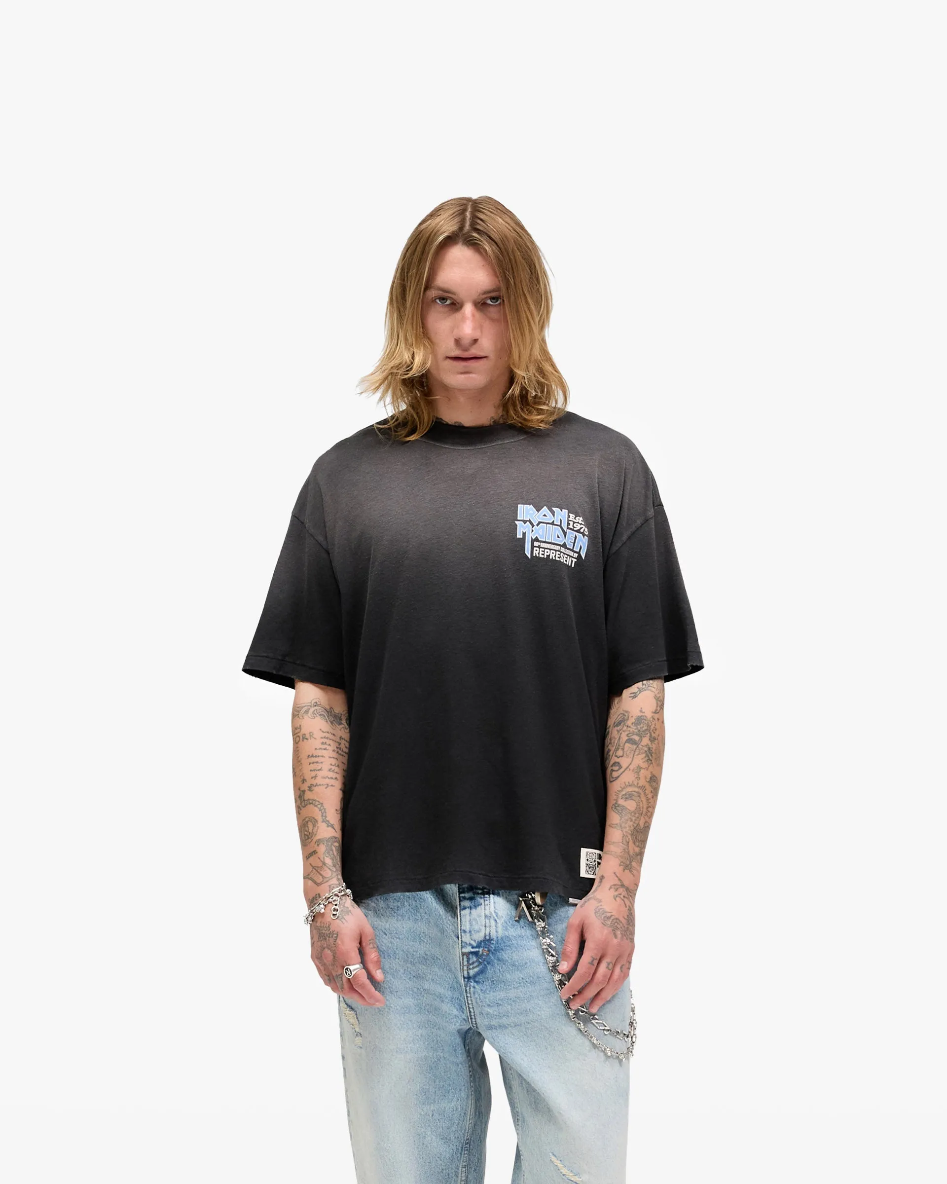 Represent X Iron Maiden Anniversary T-Shirt - Stained Black sold by Represent product image thumbnail 3