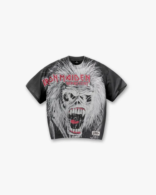 Represent X Iron Maiden British Metal T-Shirt - Stained Brown sold by Represent