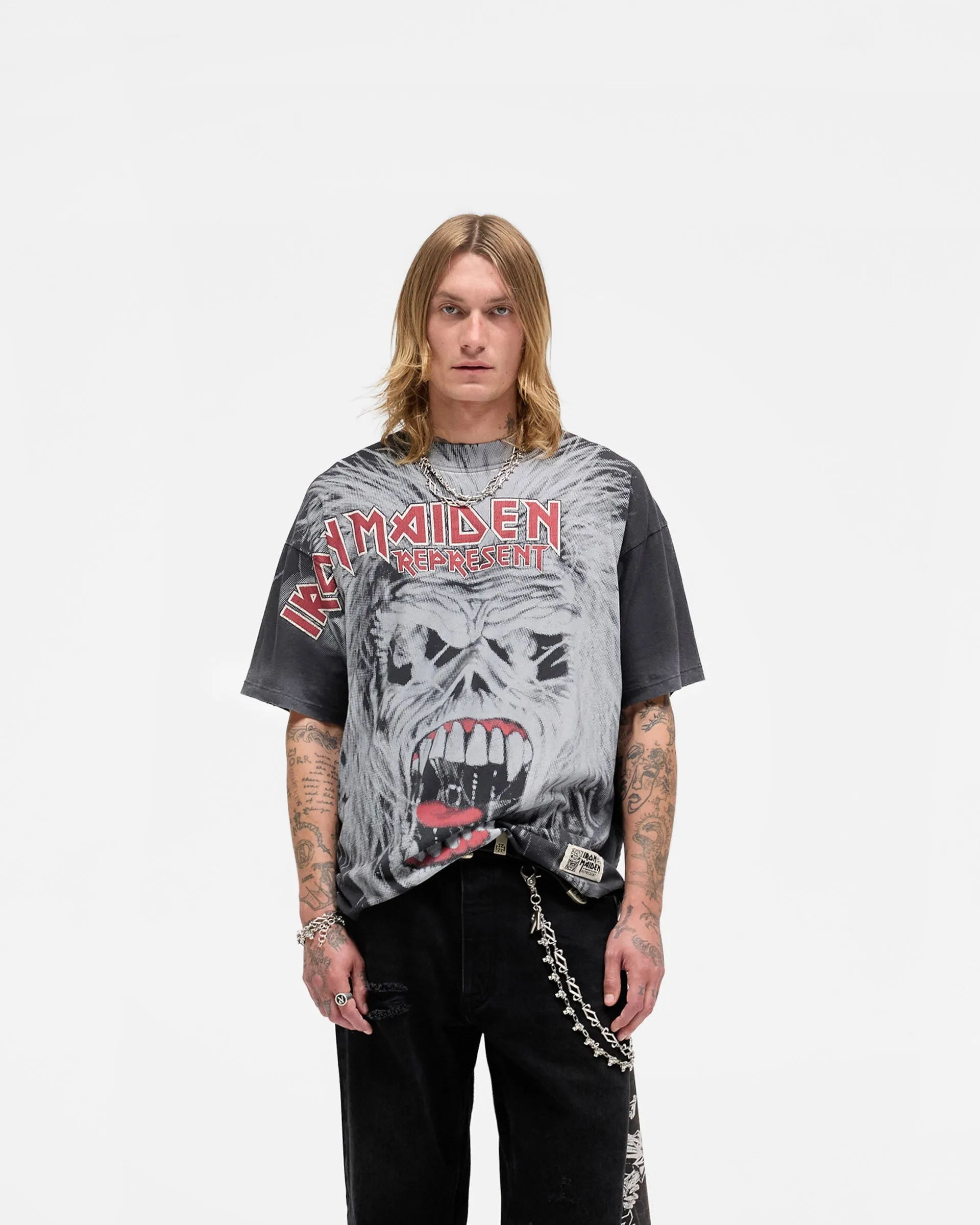 Represent X Iron Maiden British Metal T-Shirt - Stained Brown sold by Represent product image thumbnail 3