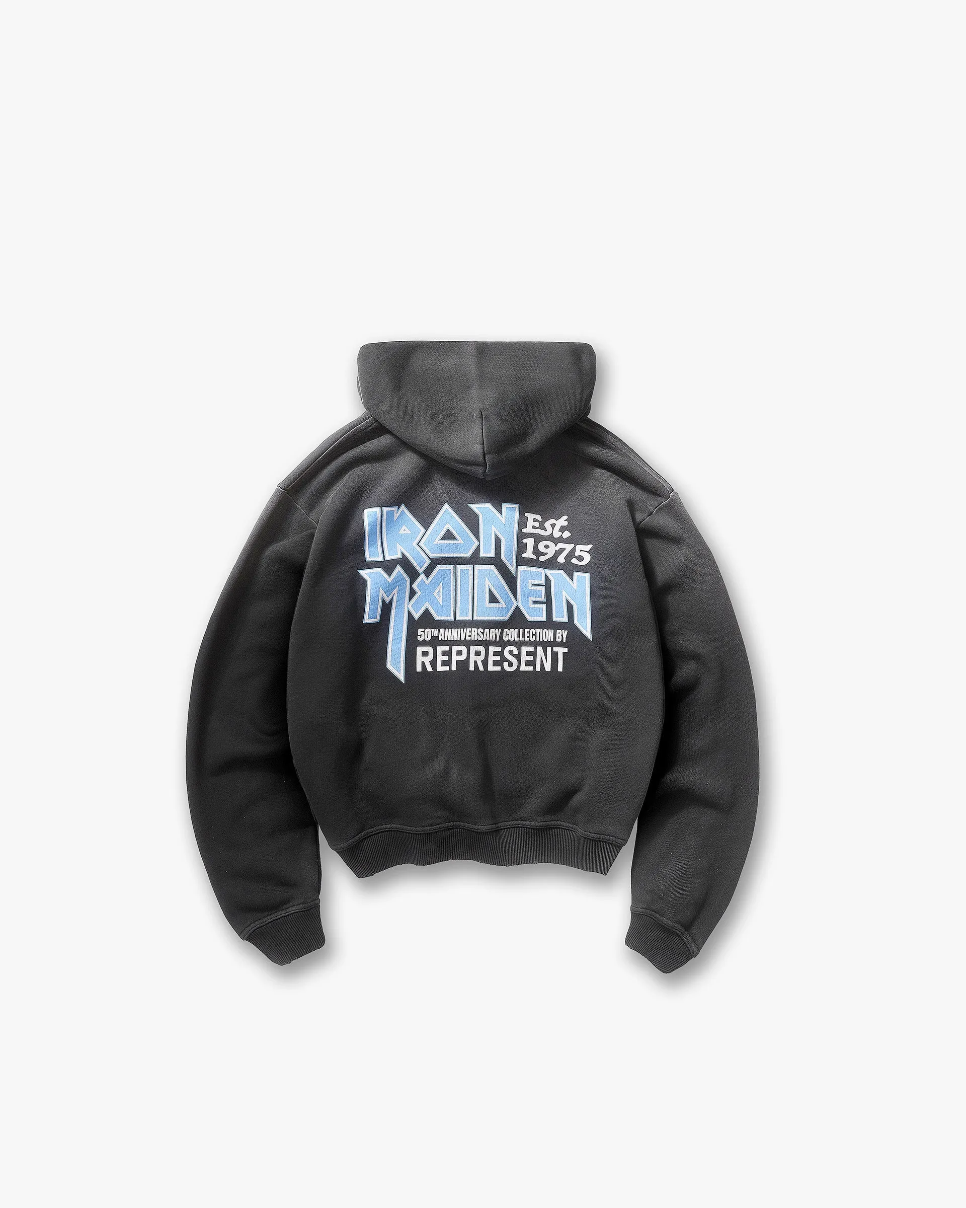 Represent X Iron Maiden Anniversary Zip Through Hoodie - Stained Black sold by Represent product image thumbnail 2