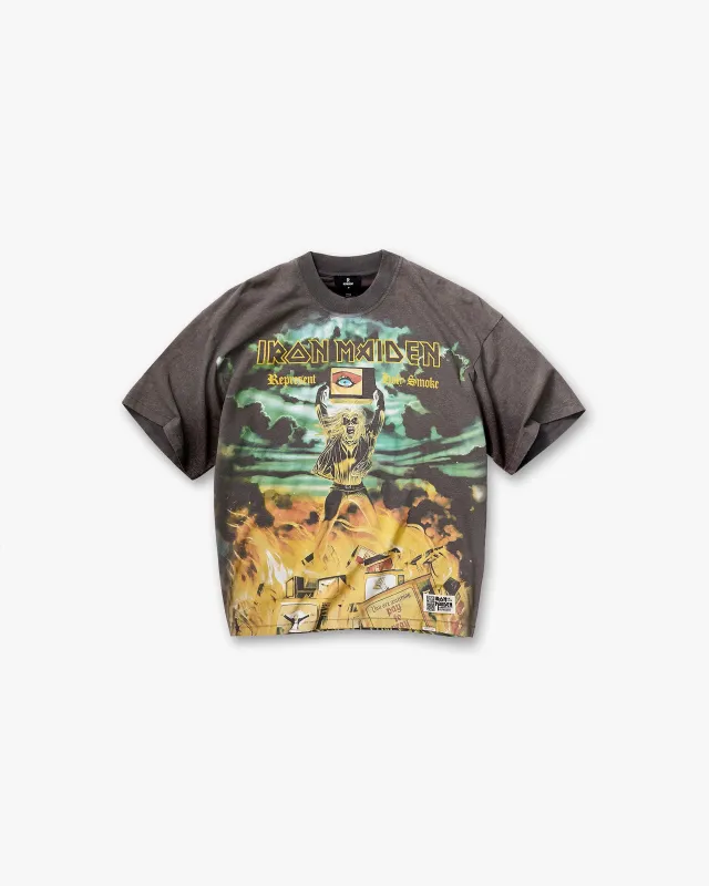 Represent X Iron Maiden Holy Smoke T-Shirt - Sunfade Grey sold by Represent