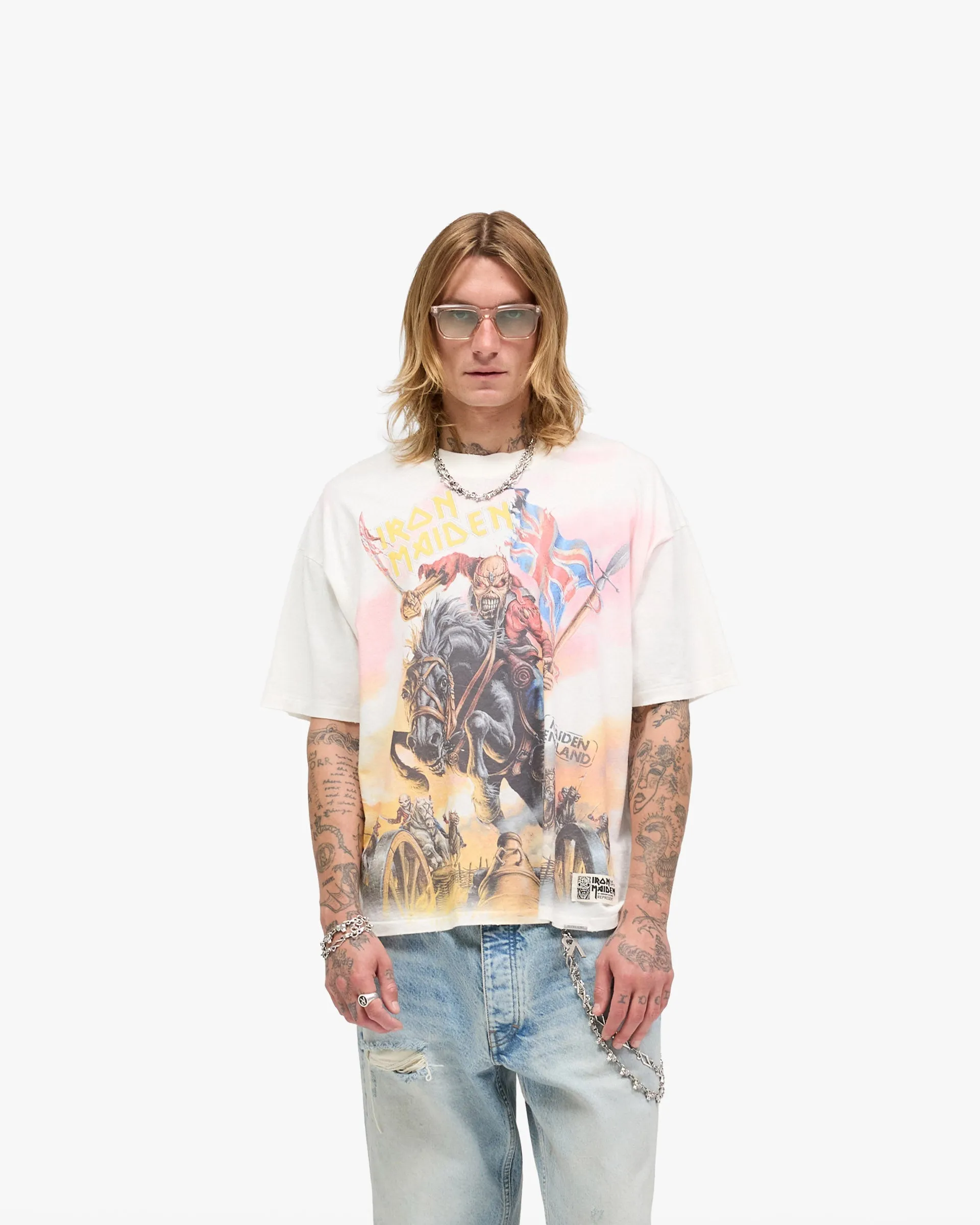 Represent X Iron Maiden Steed T-Shirt - Flat White sold by Represent product image thumbnail 3