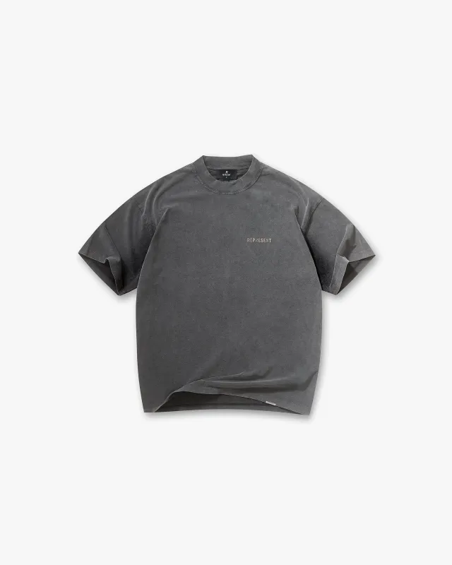 Metal Block Logo T-Shirt - Vintage Grey sold by Represent