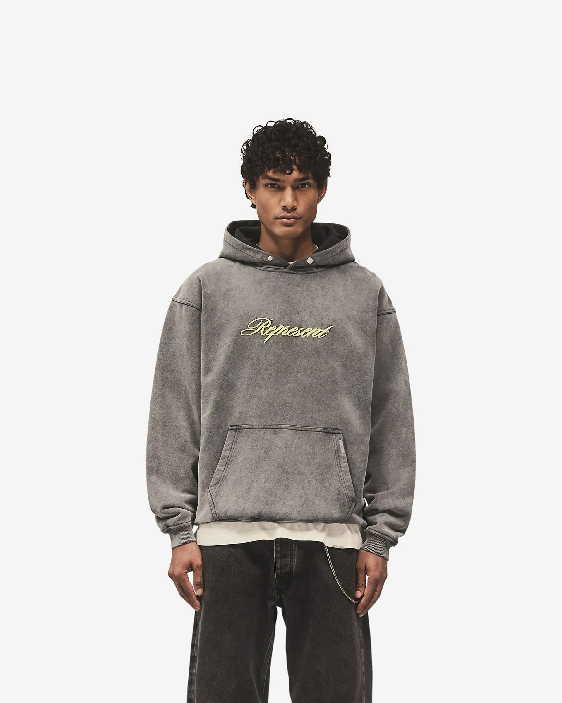 Script Logo Hoodie - Vintage Grey sold by Represent product image thumbnail 3