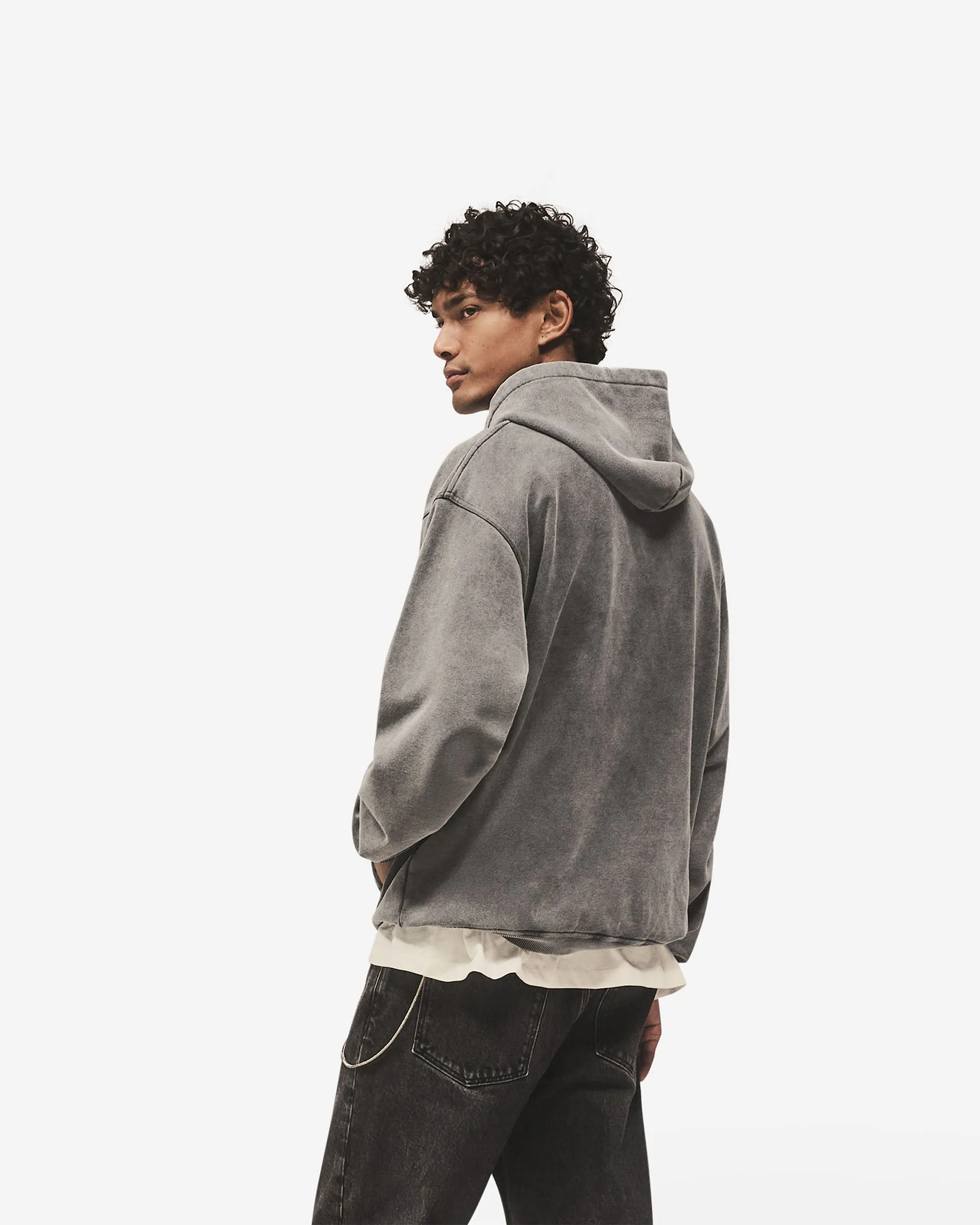 Script Logo Hoodie - Vintage Grey sold by Represent product image thumbnail 4