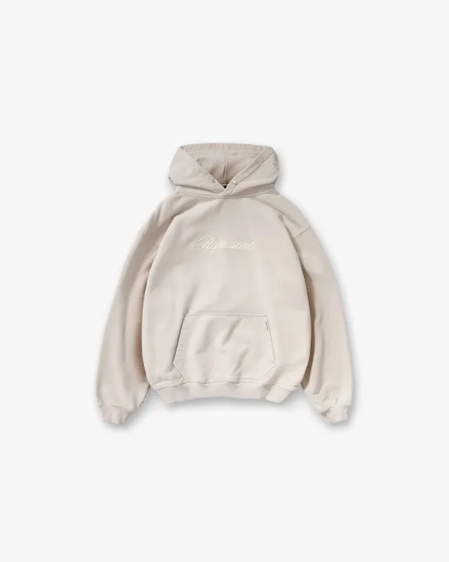 Script Logo Hoodie - Concrete sold by Represent
