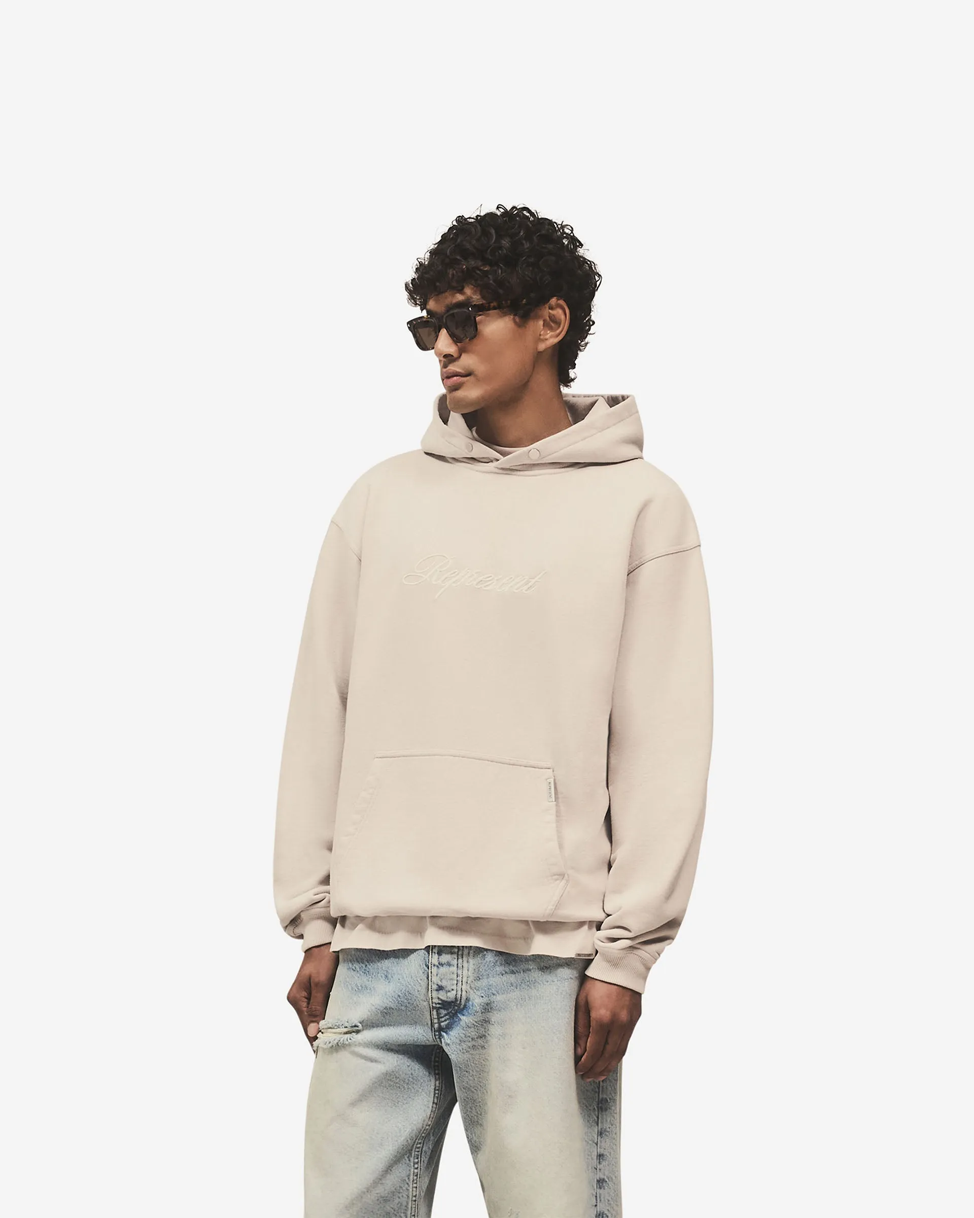 Script Logo Hoodie - Concrete sold by Represent product image thumbnail 2