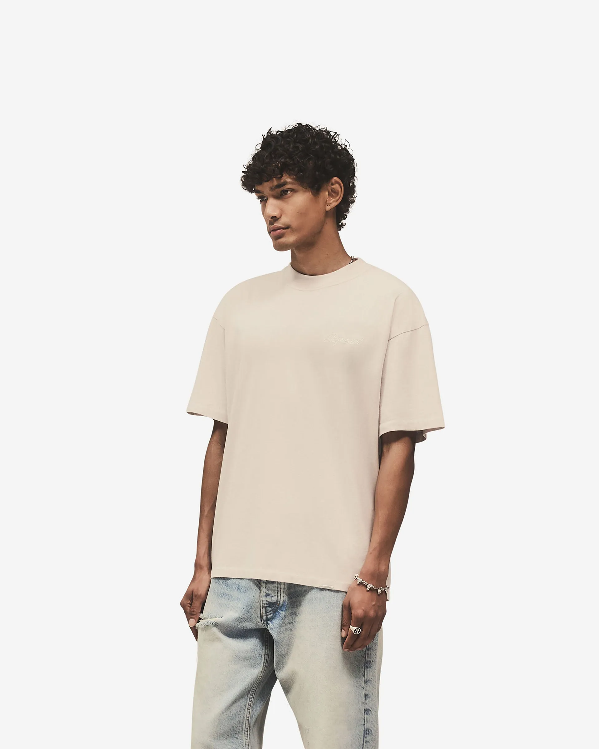 Script Logo T-Shirt - Concrete sold by Represent product image thumbnail 2