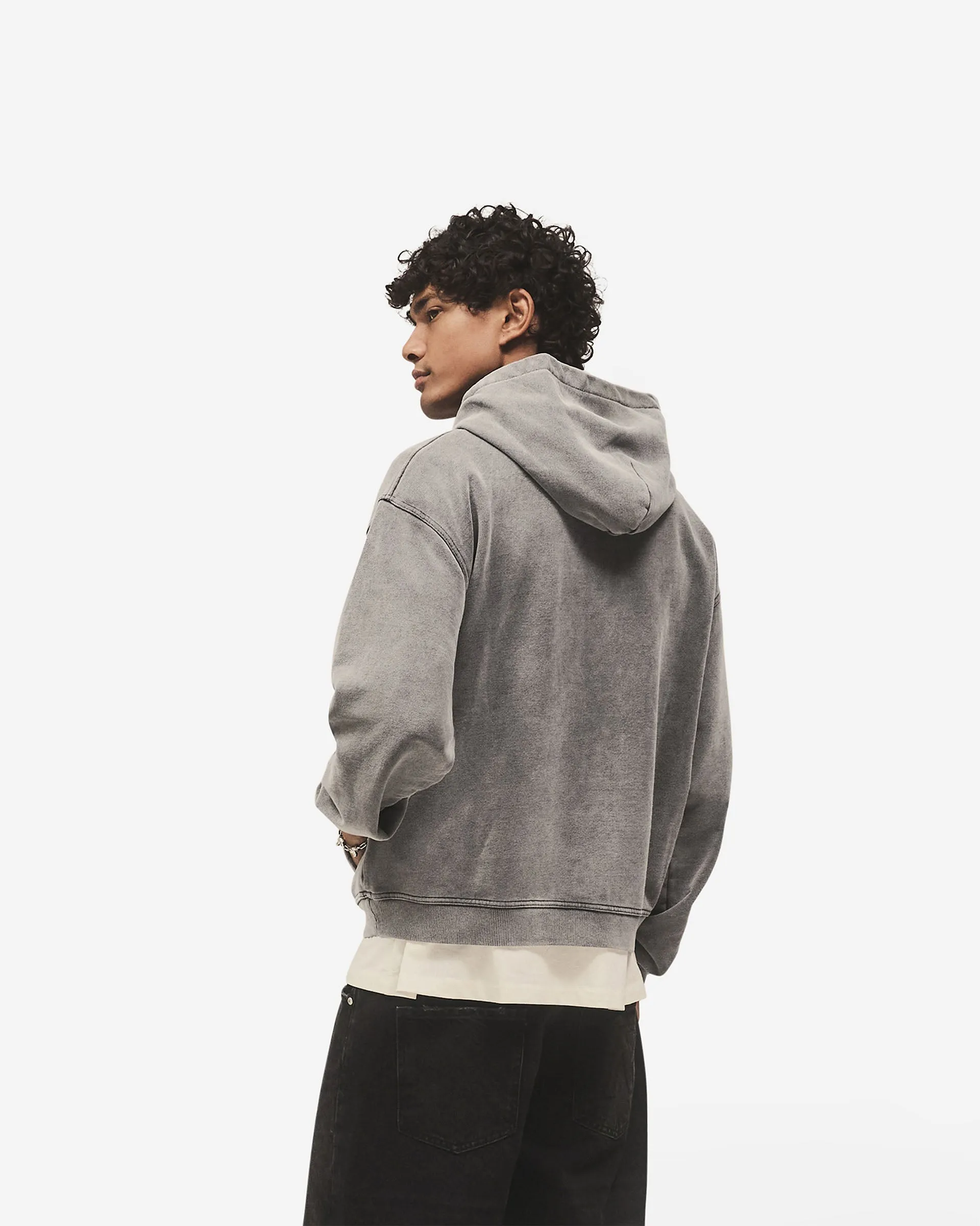 Script Logo Zip Hoodie - Vintage Grey sold by Represent product image thumbnail 5