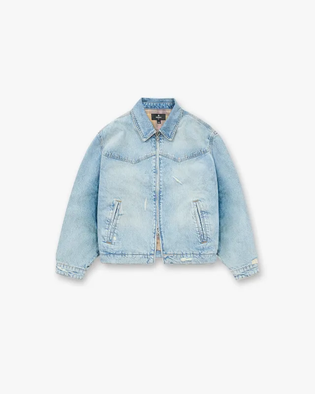 Represent X Guns N' Roses Denim Jacket - Light Vintage Blue sold by Represent