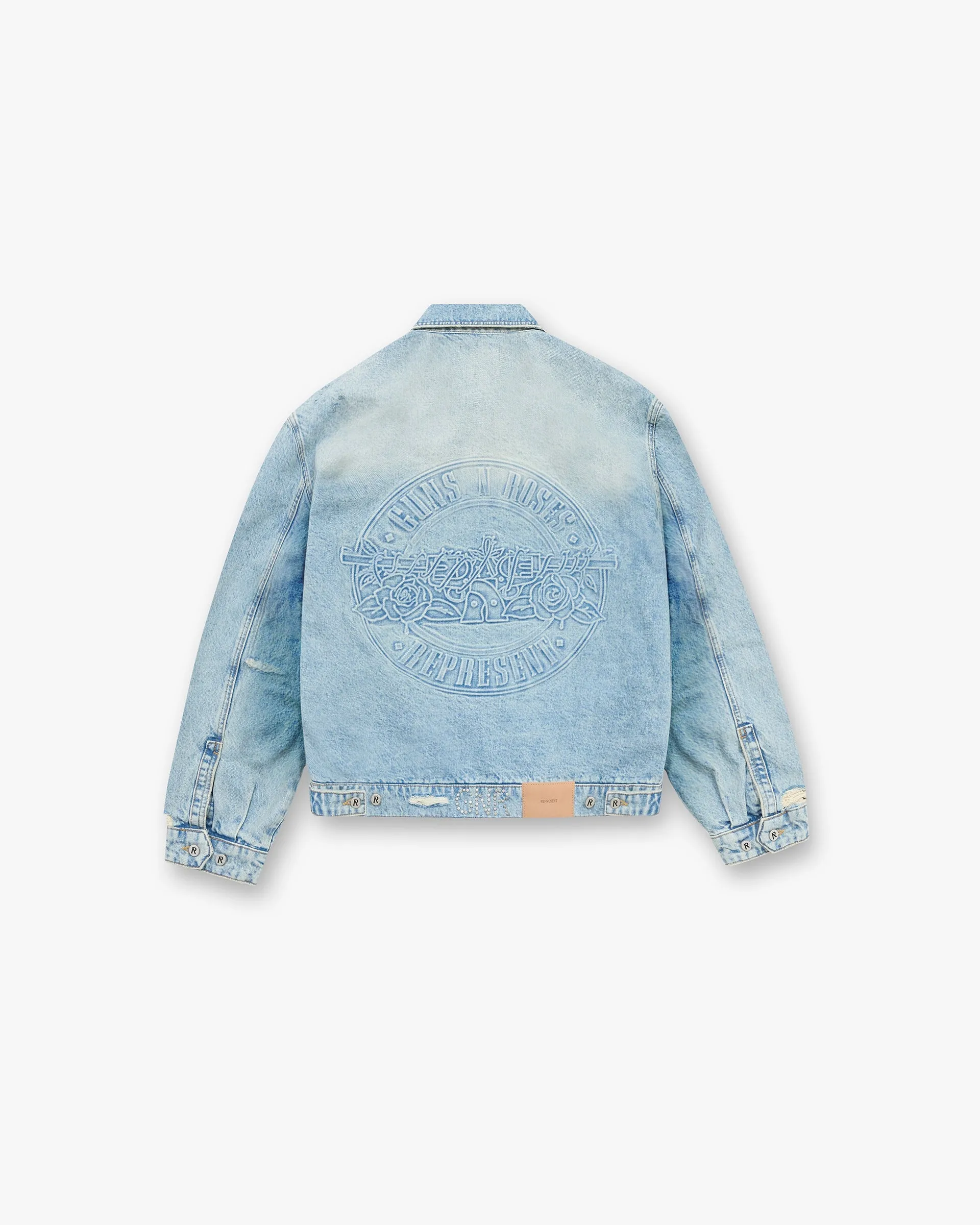 Represent X Guns N' Roses Denim Jacket - Light Vintage Blue sold by Represent product image thumbnail 2