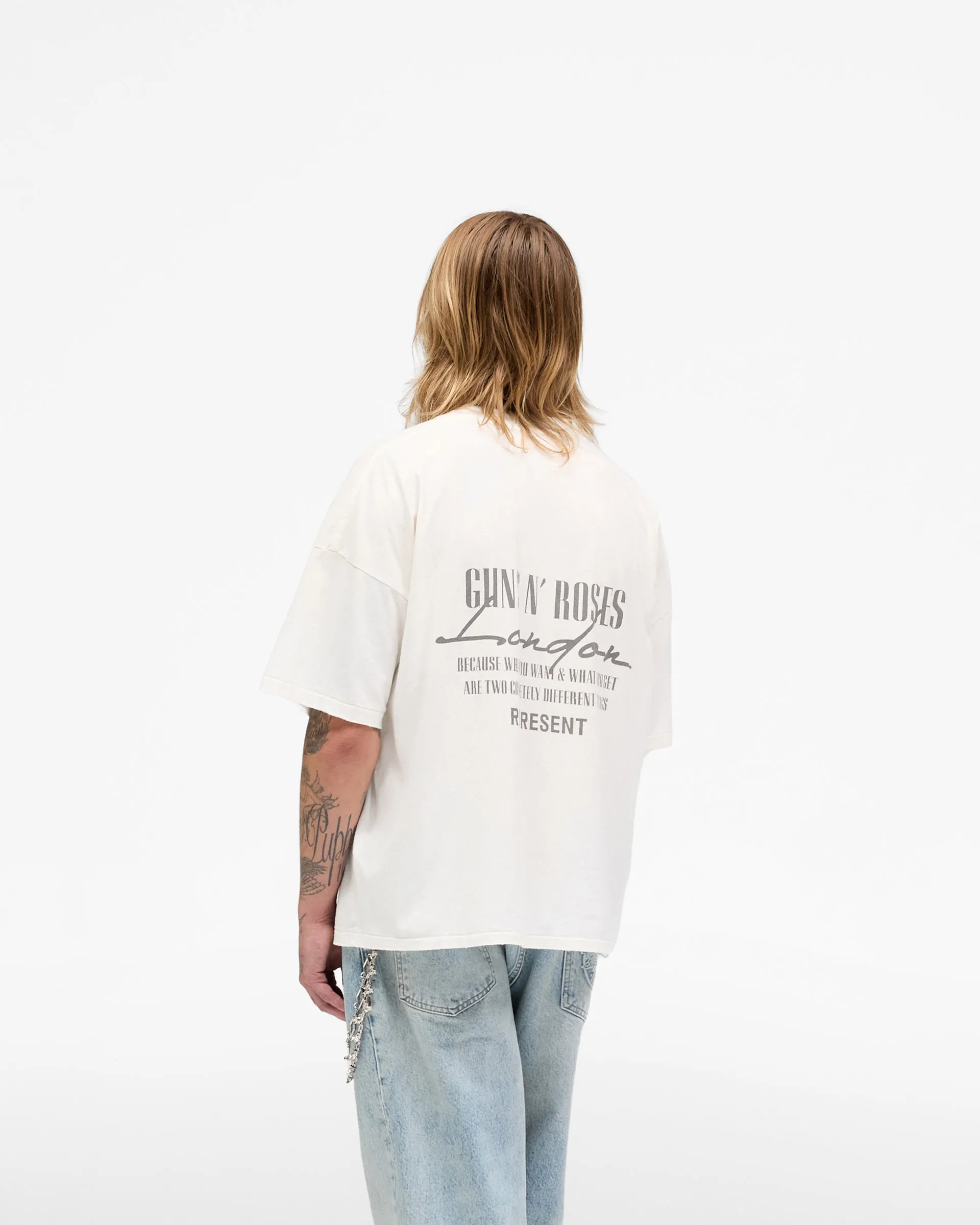 Represent X Guns N' Roses Cross T-Shirt - Washed Ecru sold by Represent product image thumbnail 5