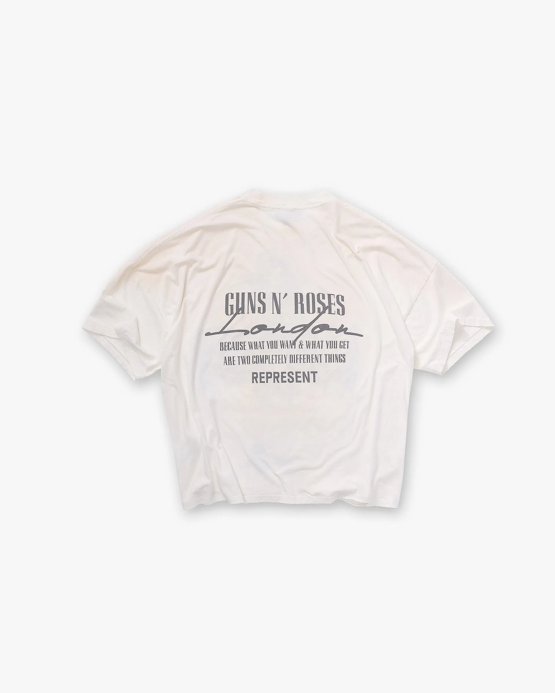 Represent X Guns N' Roses Cross T-Shirt - Washed Ecru sold by Represent product image thumbnail 2