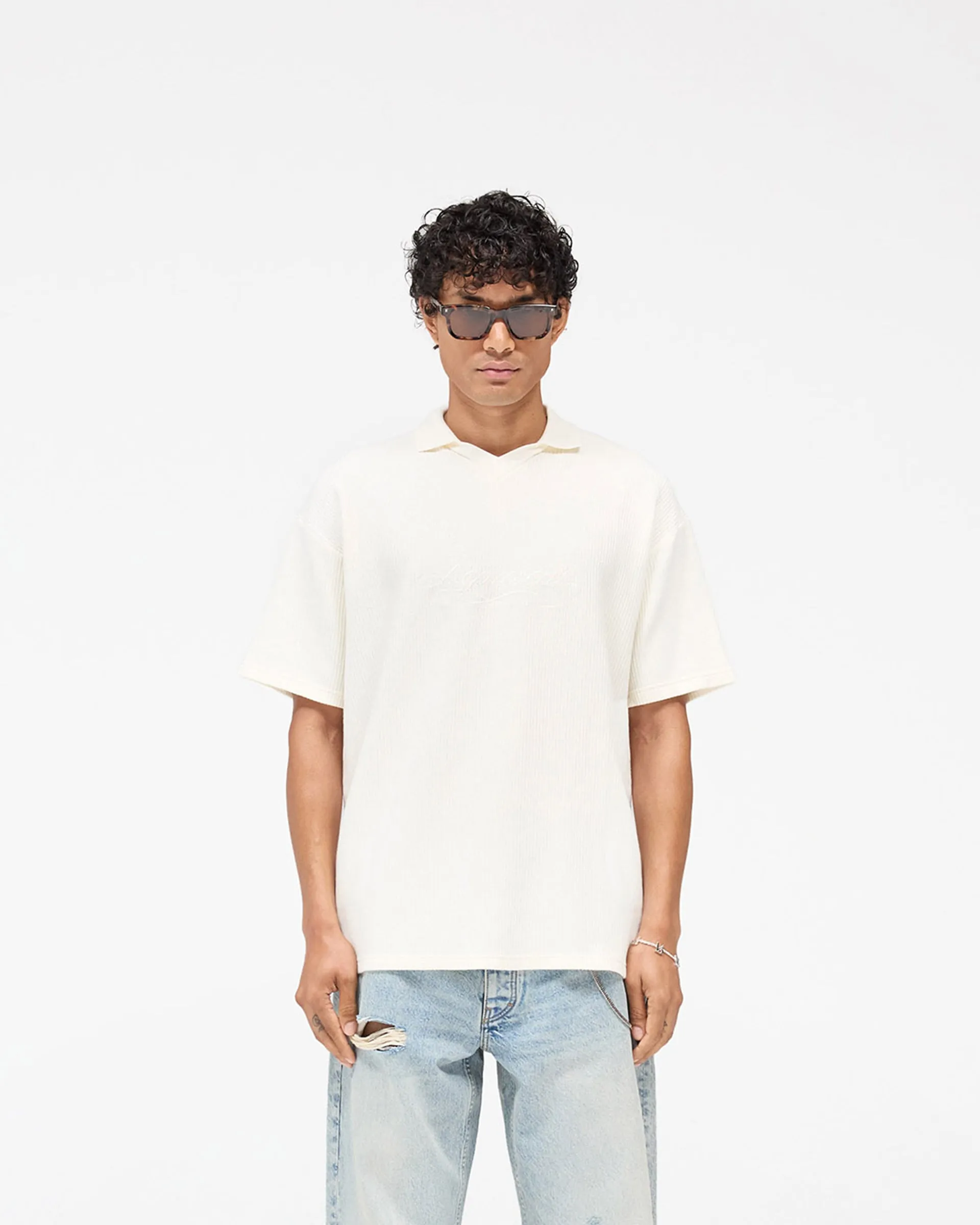 Ribbed Polo - Aged White sold by Represent product image thumbnail 3