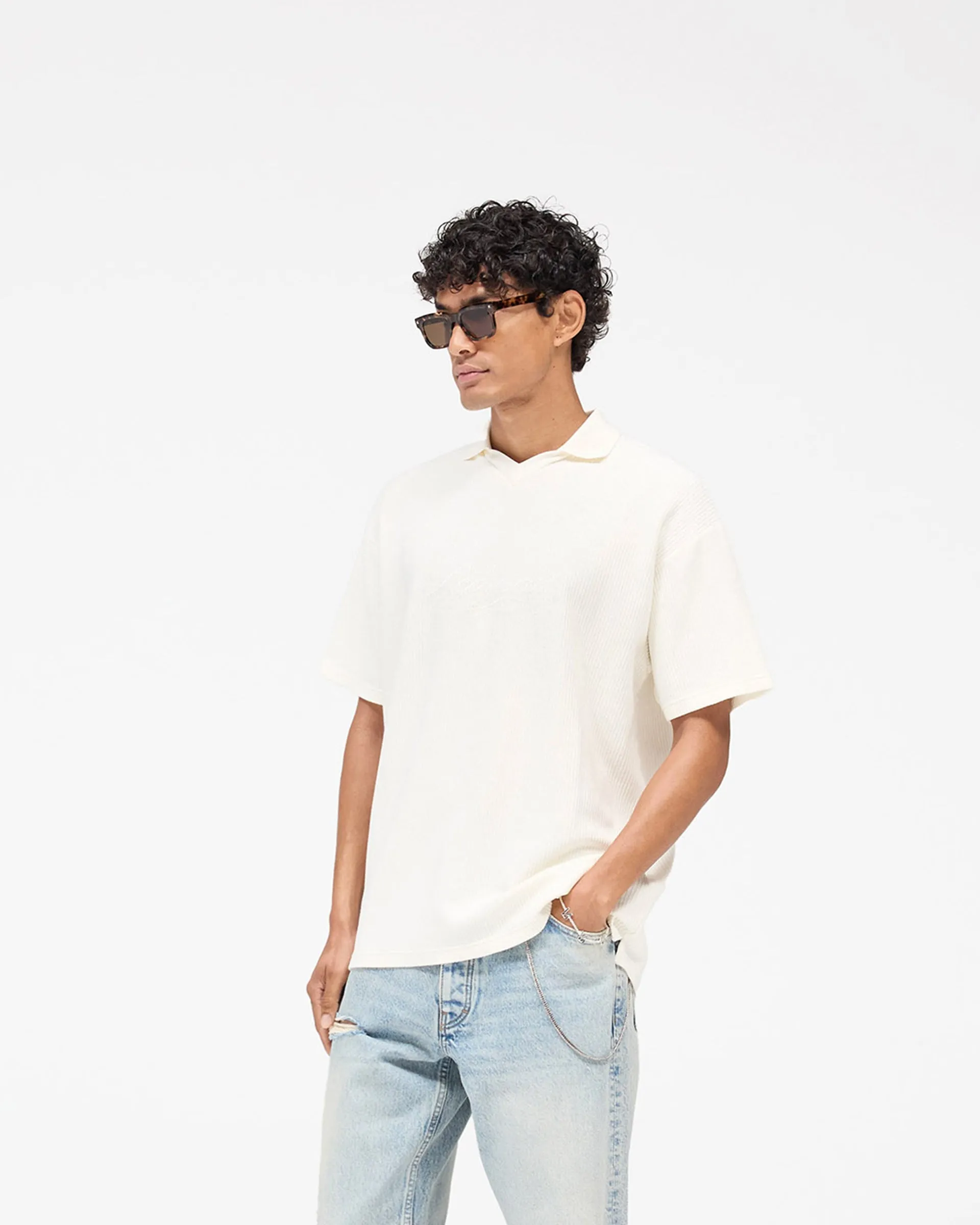 Ribbed Polo - Aged White sold by Represent product image thumbnail 4