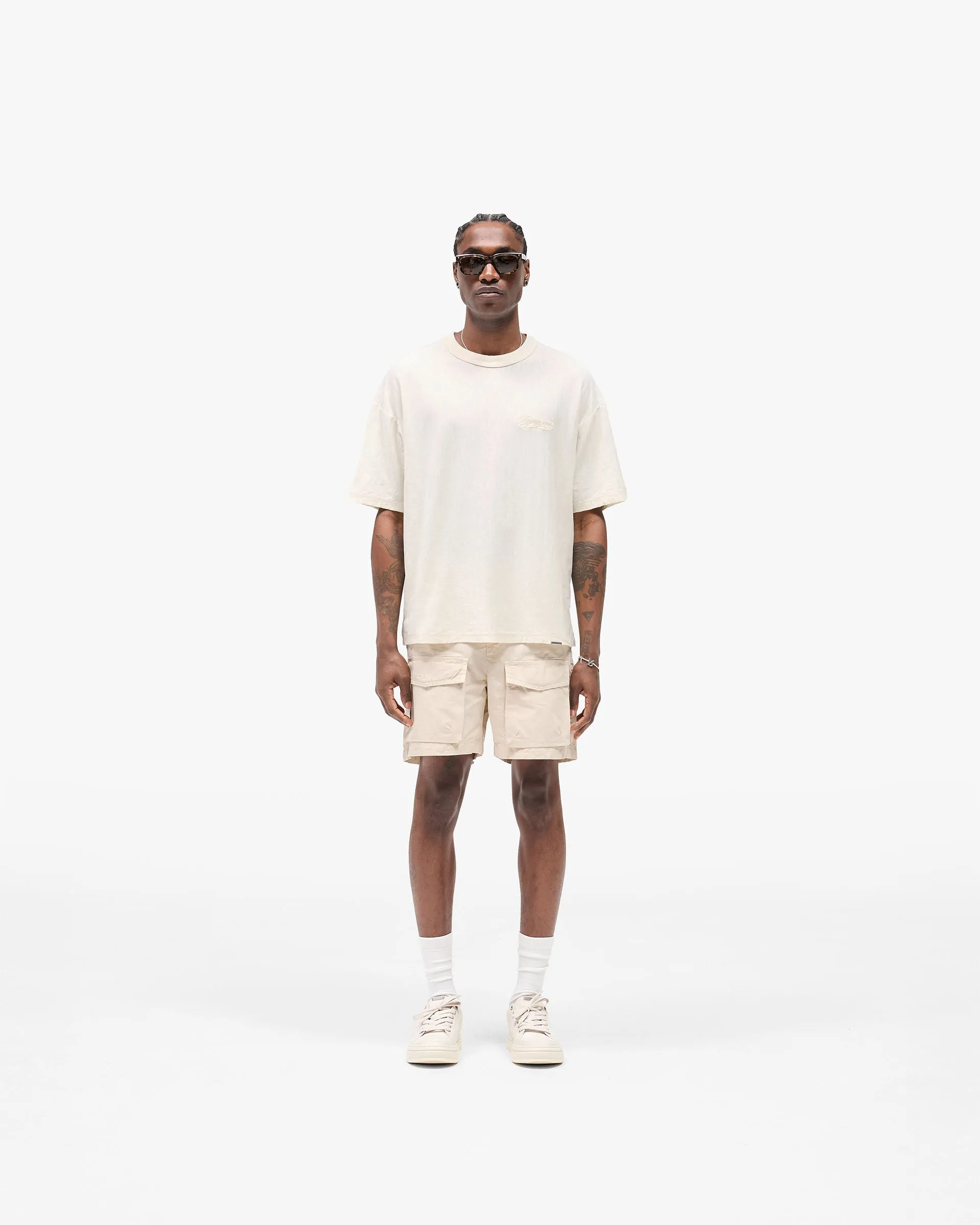 Slub Script T-Shirt - Aged White sold by Represent product image thumbnail 5