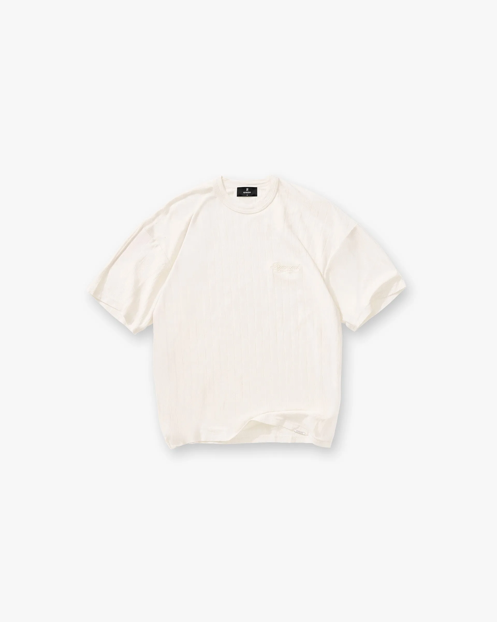Slub Script T-Shirt - Aged White sold by Represent