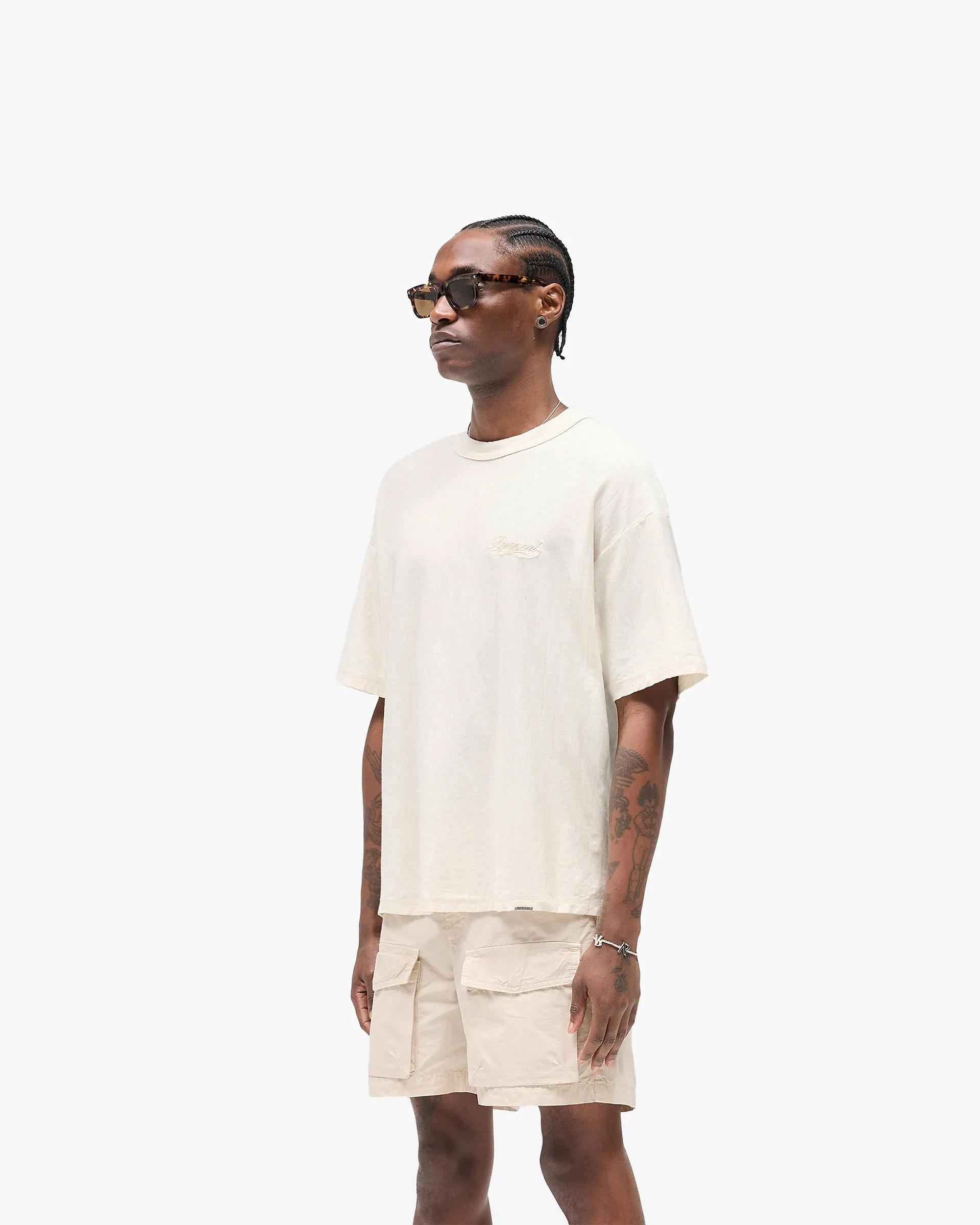 Slub Script T-Shirt - Aged White sold by Represent product image thumbnail 2