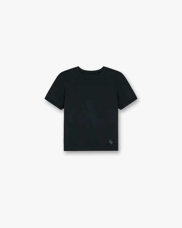 247 Ease Seamless Perforated T-Shirt - Black sold by Represent