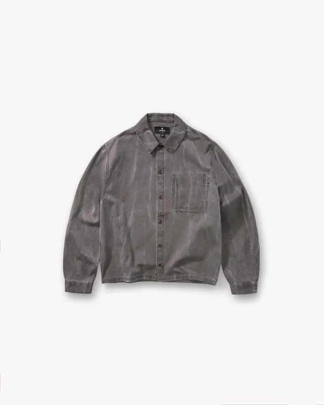 Washed Cotton Shirt - Jet Black sold by Represent