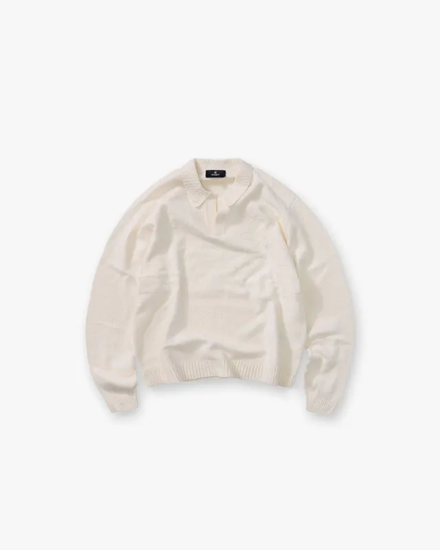 Knitted Polo - Aged White sold by Represent