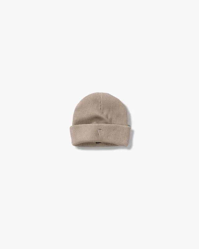 Rib Knit Beanie - Dark Taupe made by Represent