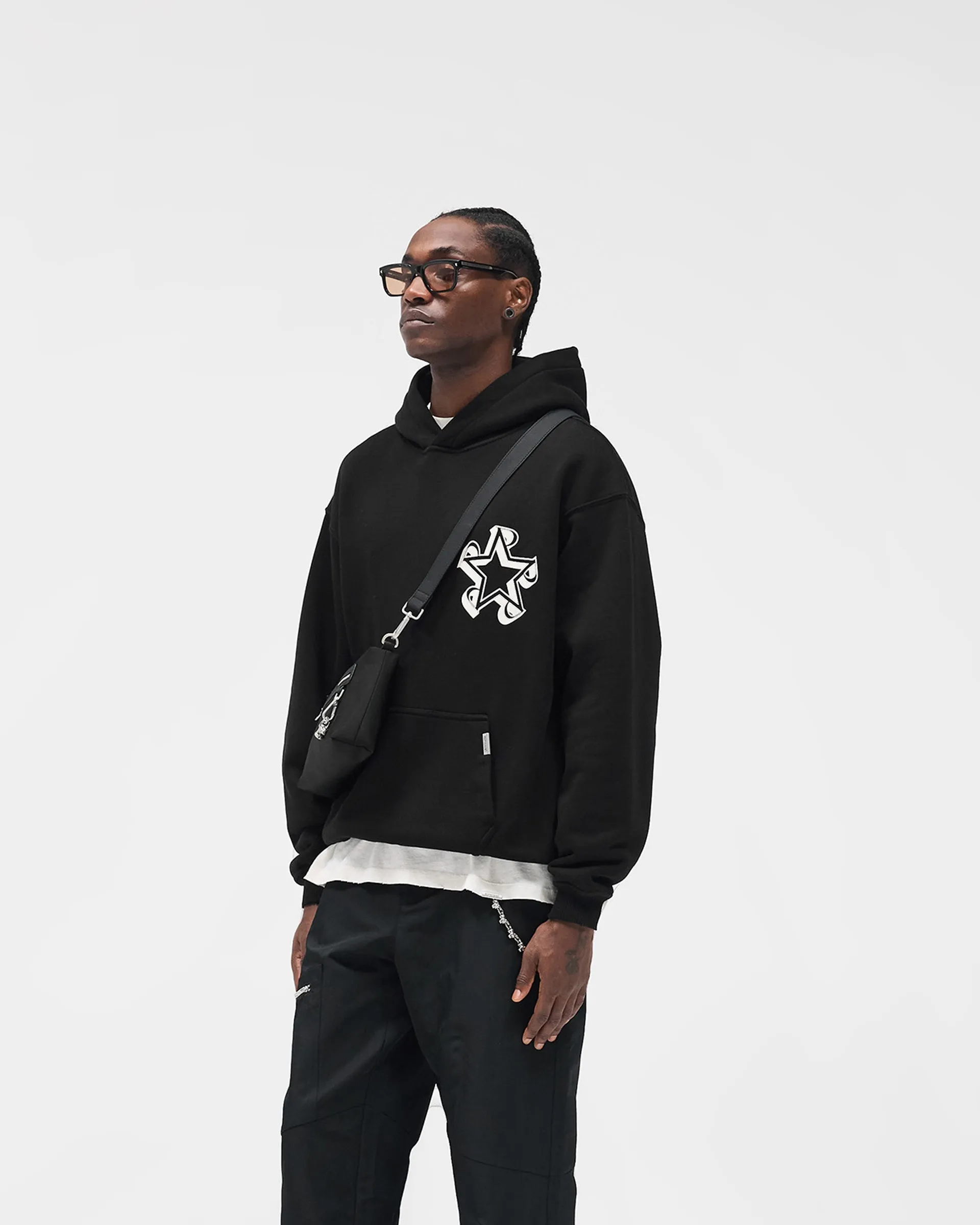 Initial Star Hoodie - Jet Black sold by Represent product image thumbnail 2