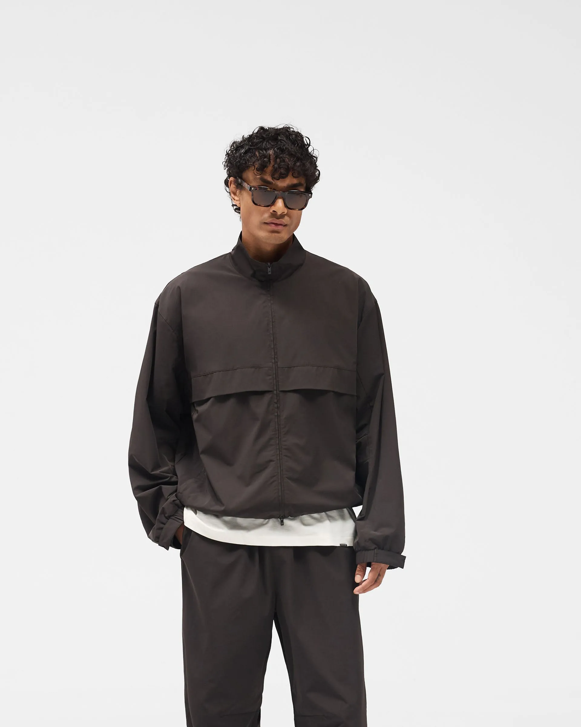 Initial Nylon Track Jacket - Coffee sold by Represent product image thumbnail 4