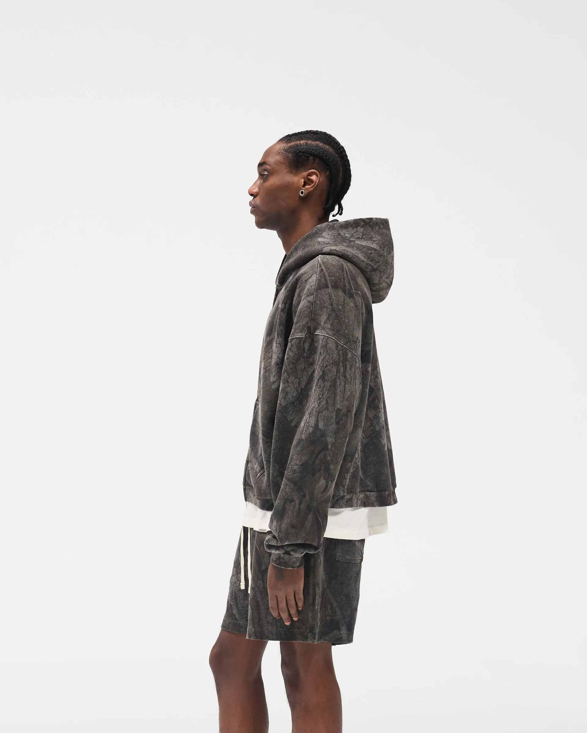 Initial Overdye Realtree® Boxy Zip Through Hoodie - Overdyed Black sold by Represent product image thumbnail 5