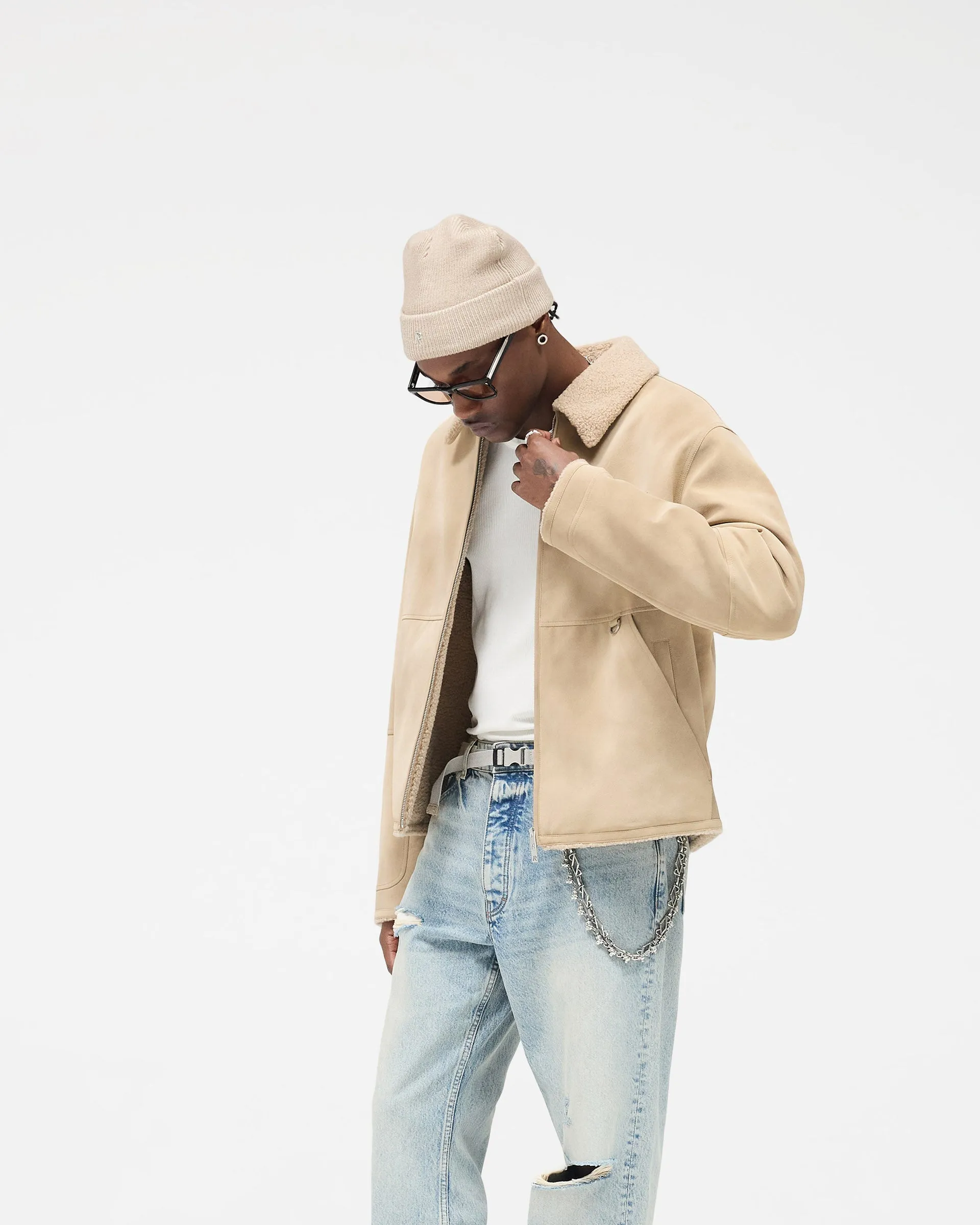 Shearling Jacket - Cafe sold by Represent product image thumbnail 4