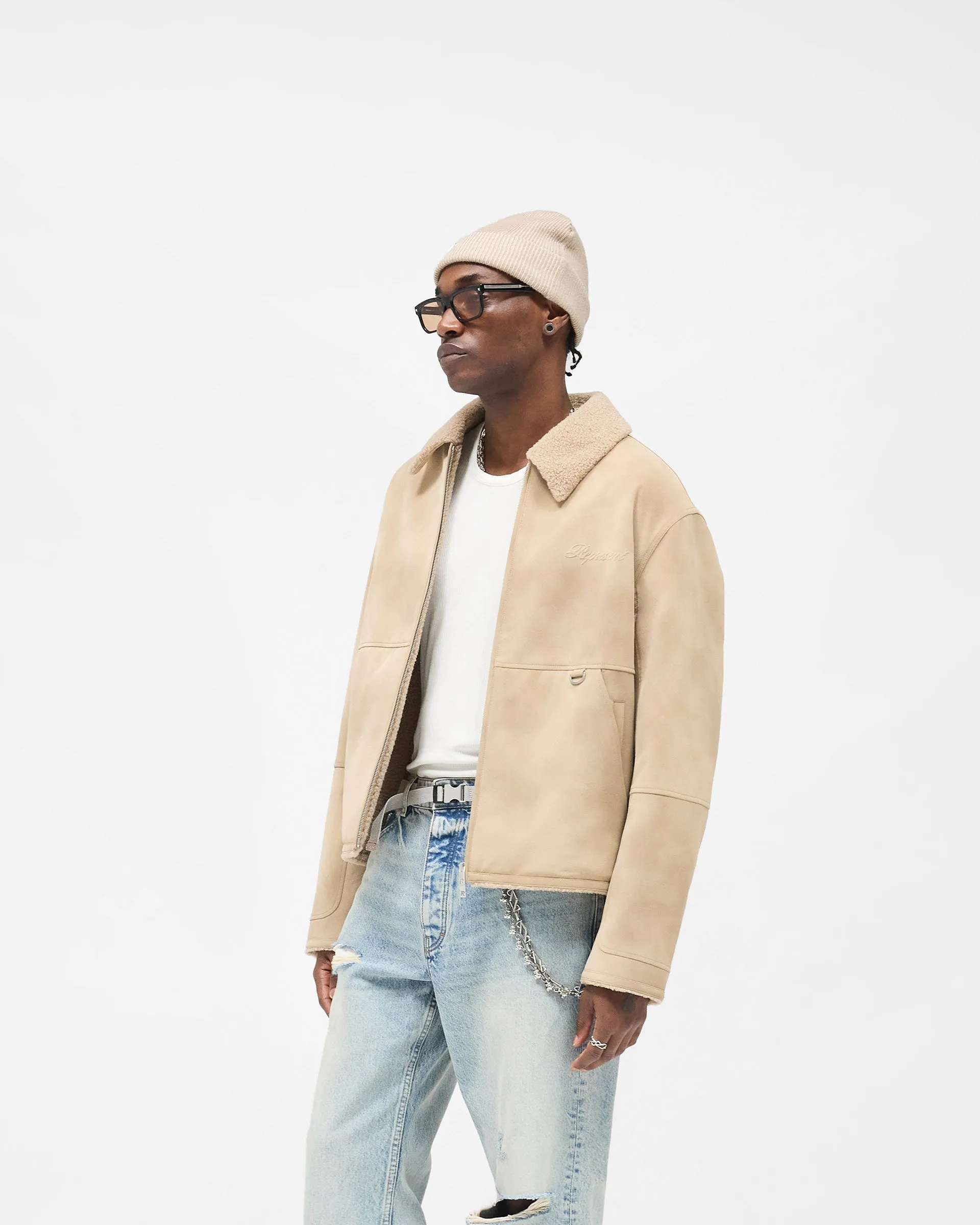 Shearling Jacket - Cafe sold by Represent product image thumbnail 5