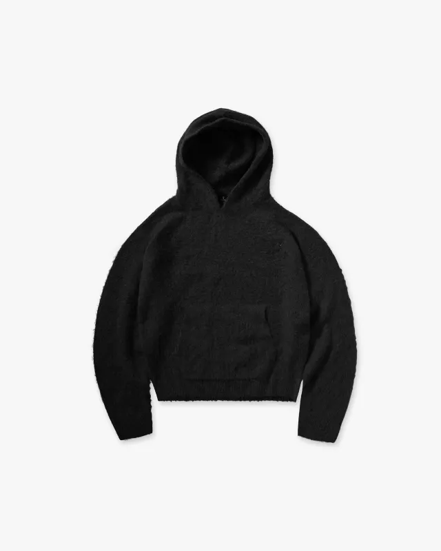 Textured Borg Hoodie - Jet Black sold by Represent