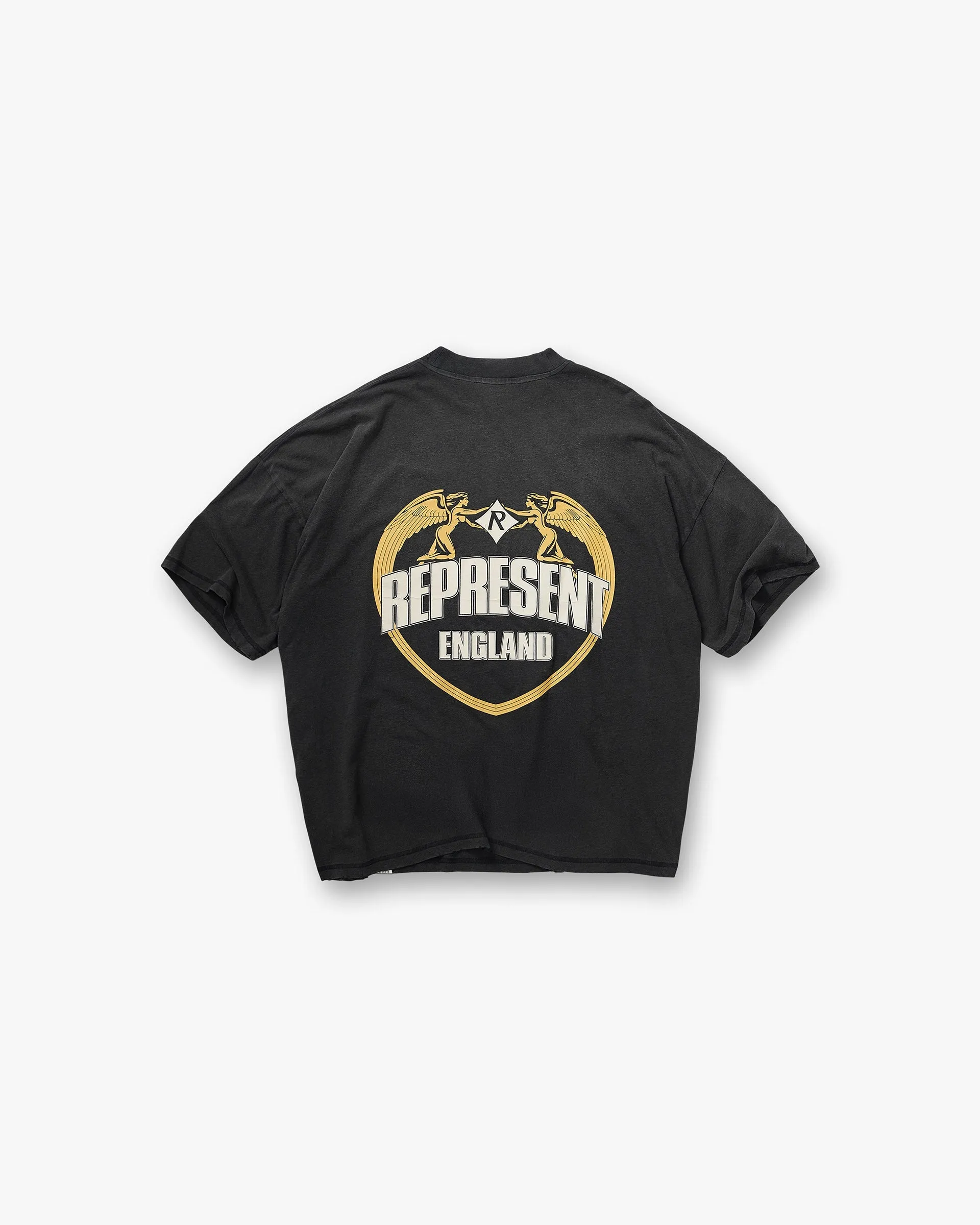 Angel Border T-Shirt - Stained Black sold by Represent product image thumbnail 2