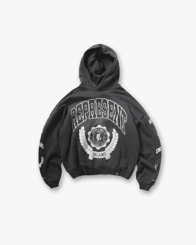 Represent Legacy Crest Hoodie - Stained Black sold by Represent