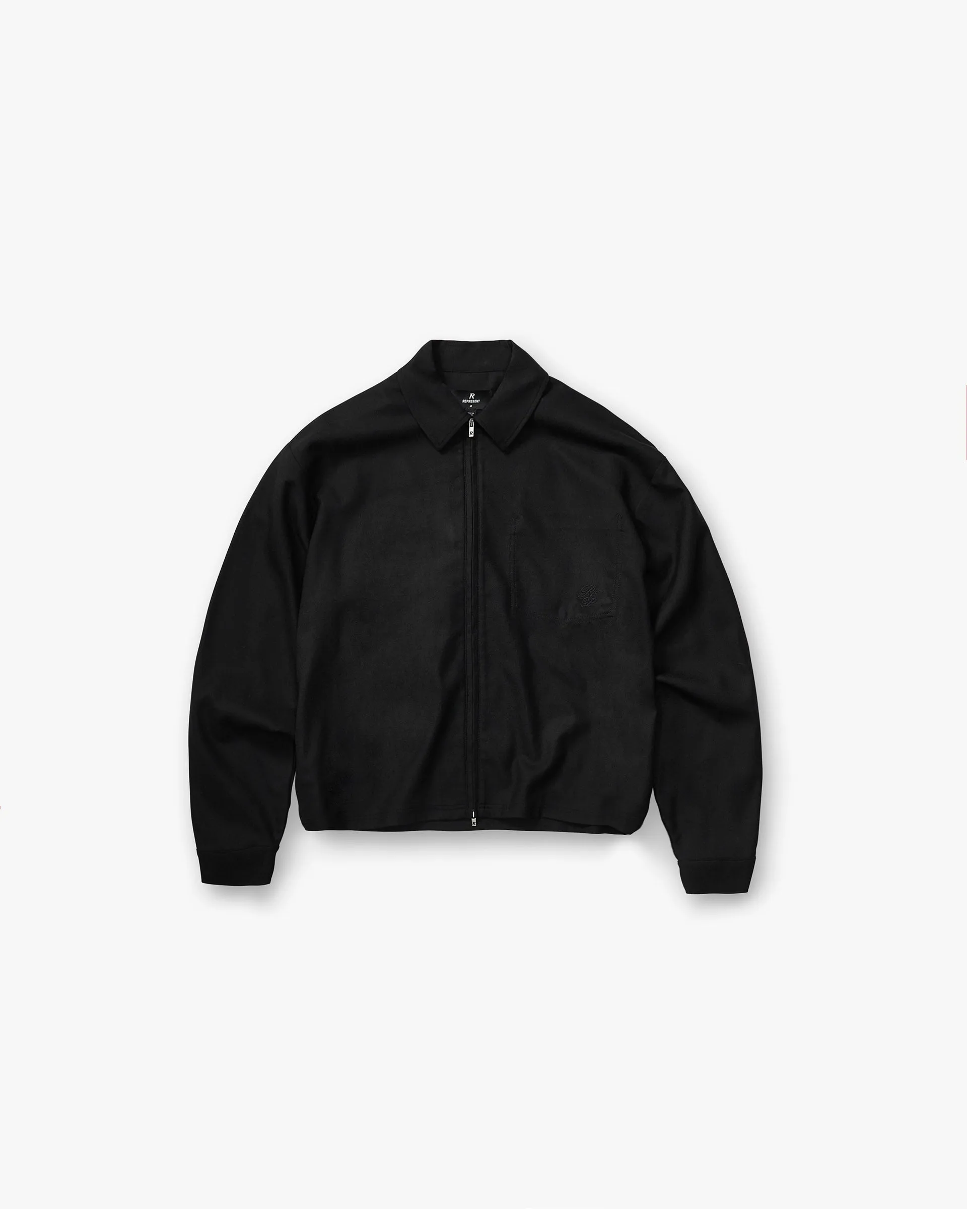 Zip Up Wool Overshirt - Jet Black sold by Represent