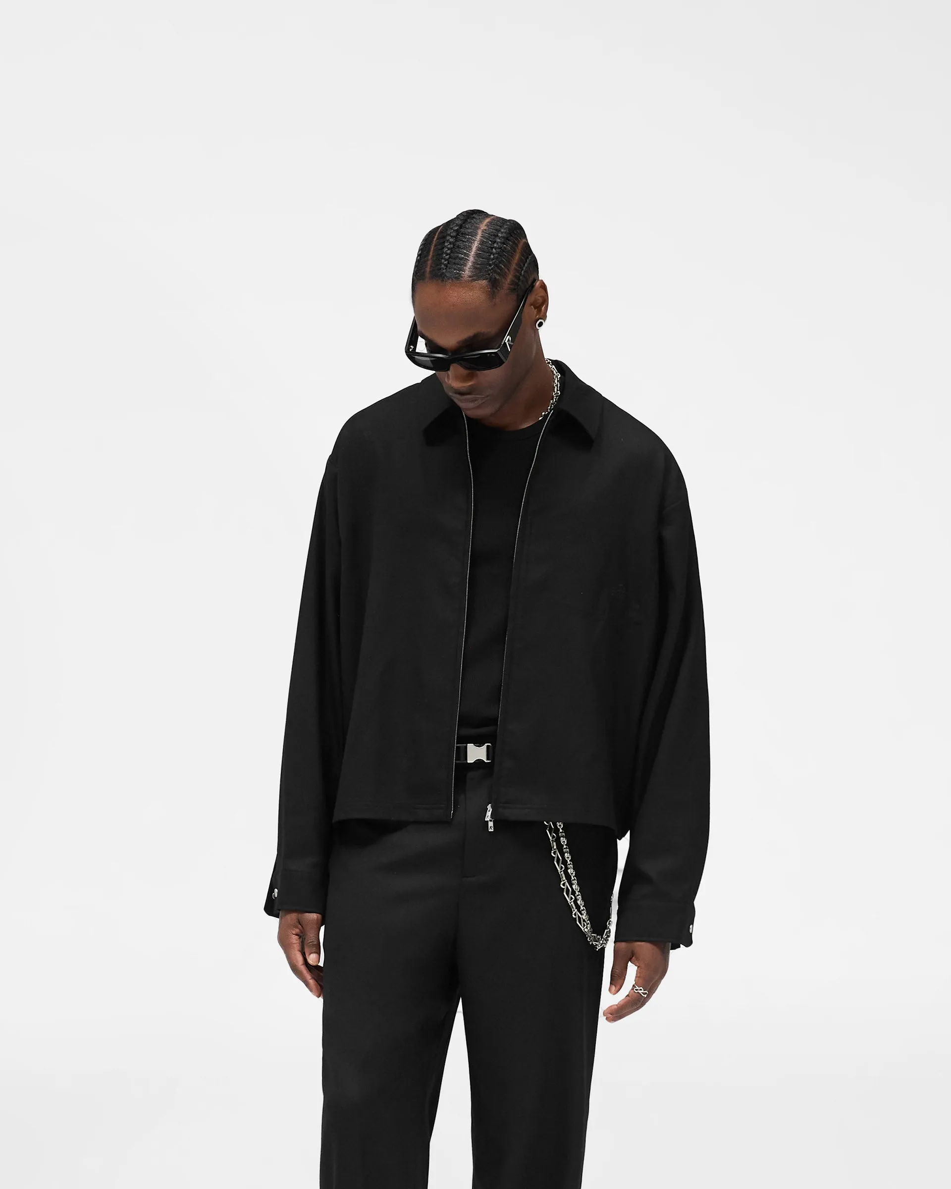 Zip Up Wool Overshirt - Jet Black sold by Represent product image thumbnail 5