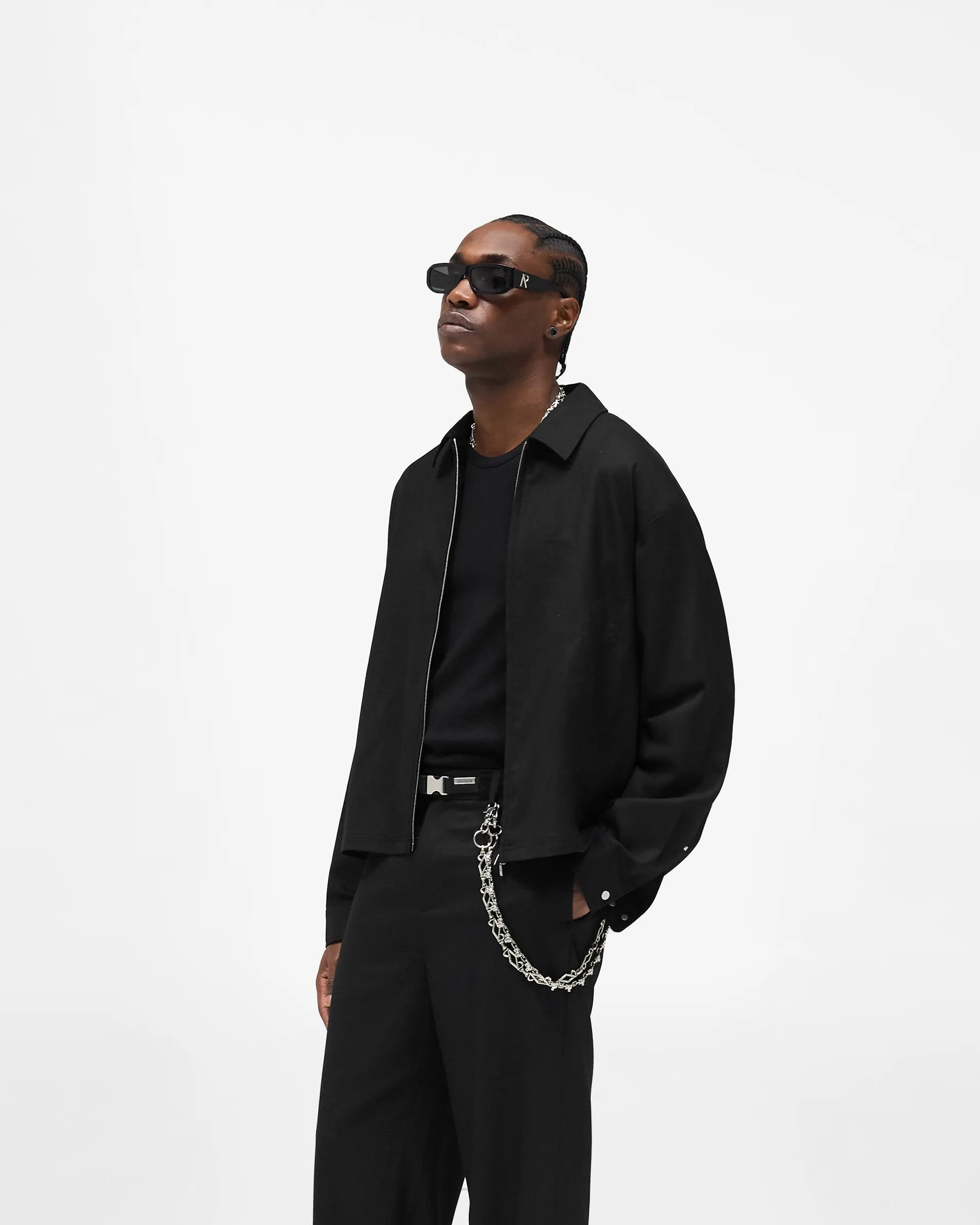 Zip Up Wool Overshirt - Jet Black sold by Represent product image thumbnail 2