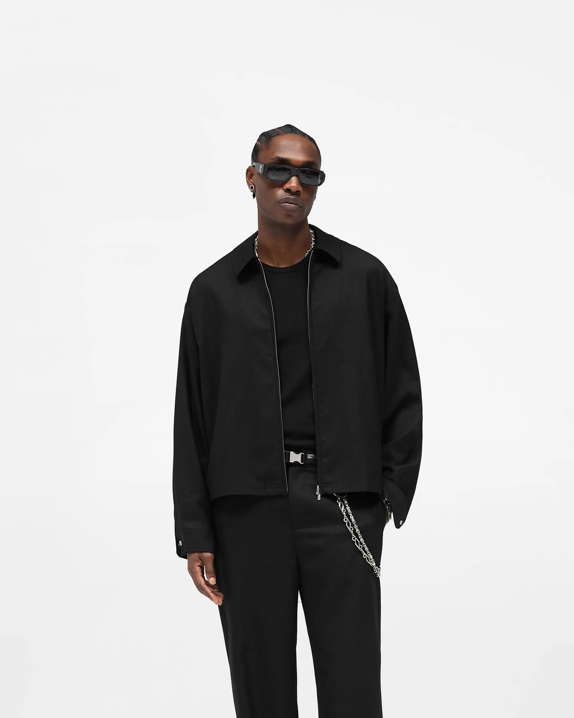 Zip Up Wool Overshirt - Jet Black sold by Represent product image thumbnail 3