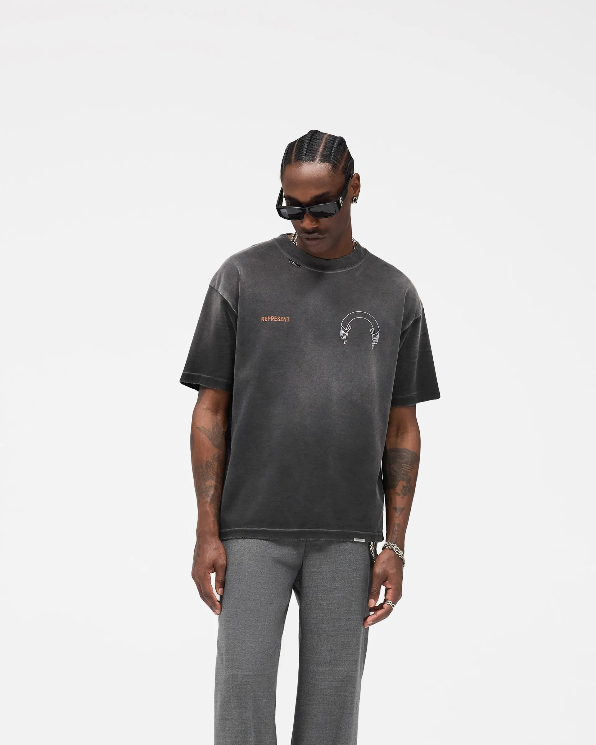 Represent Banner T-Shirt - Stained Black sold by Represent product image thumbnail 3