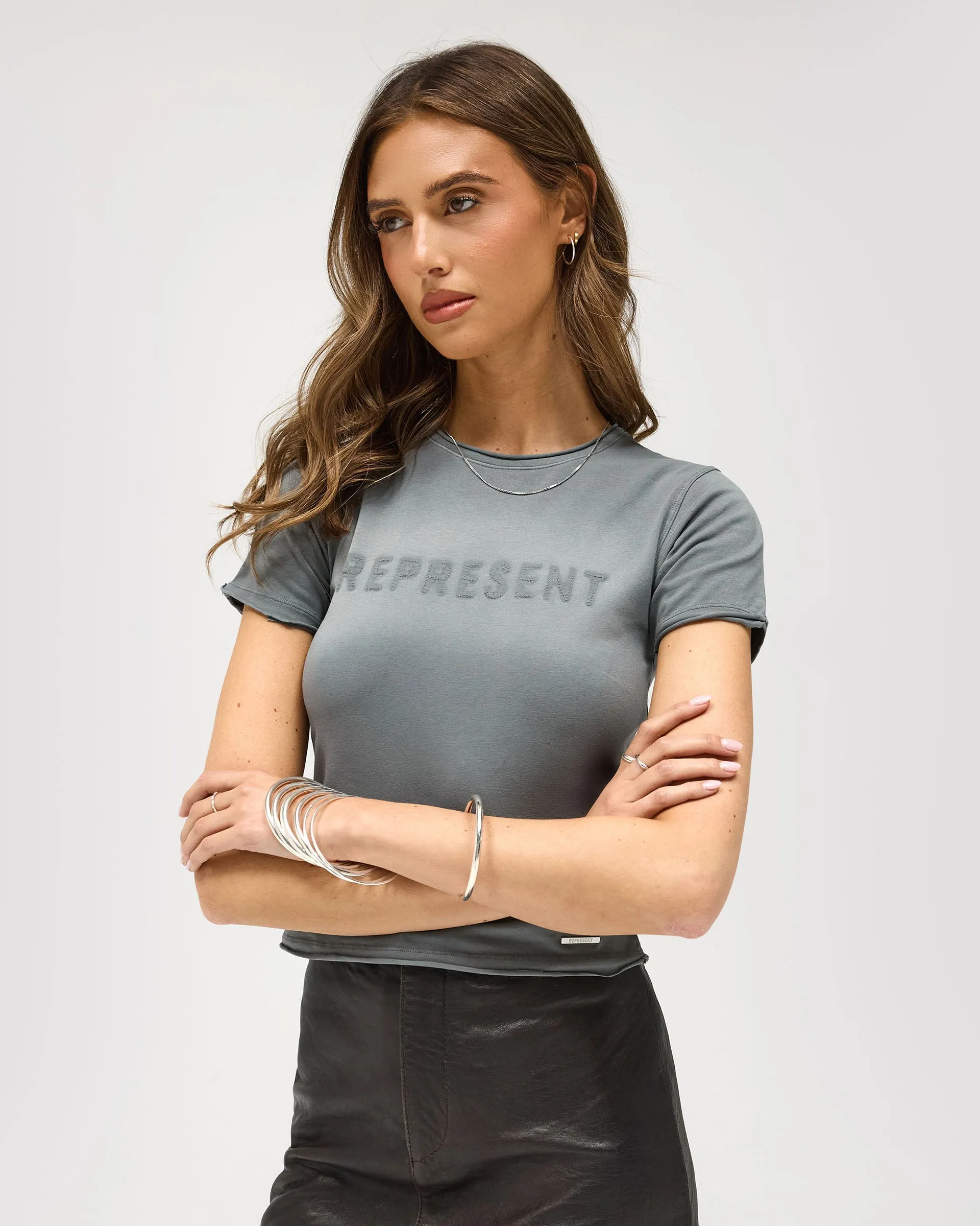 Grunge Shrunken Tee - Grey sold by Represent product image thumbnail 5