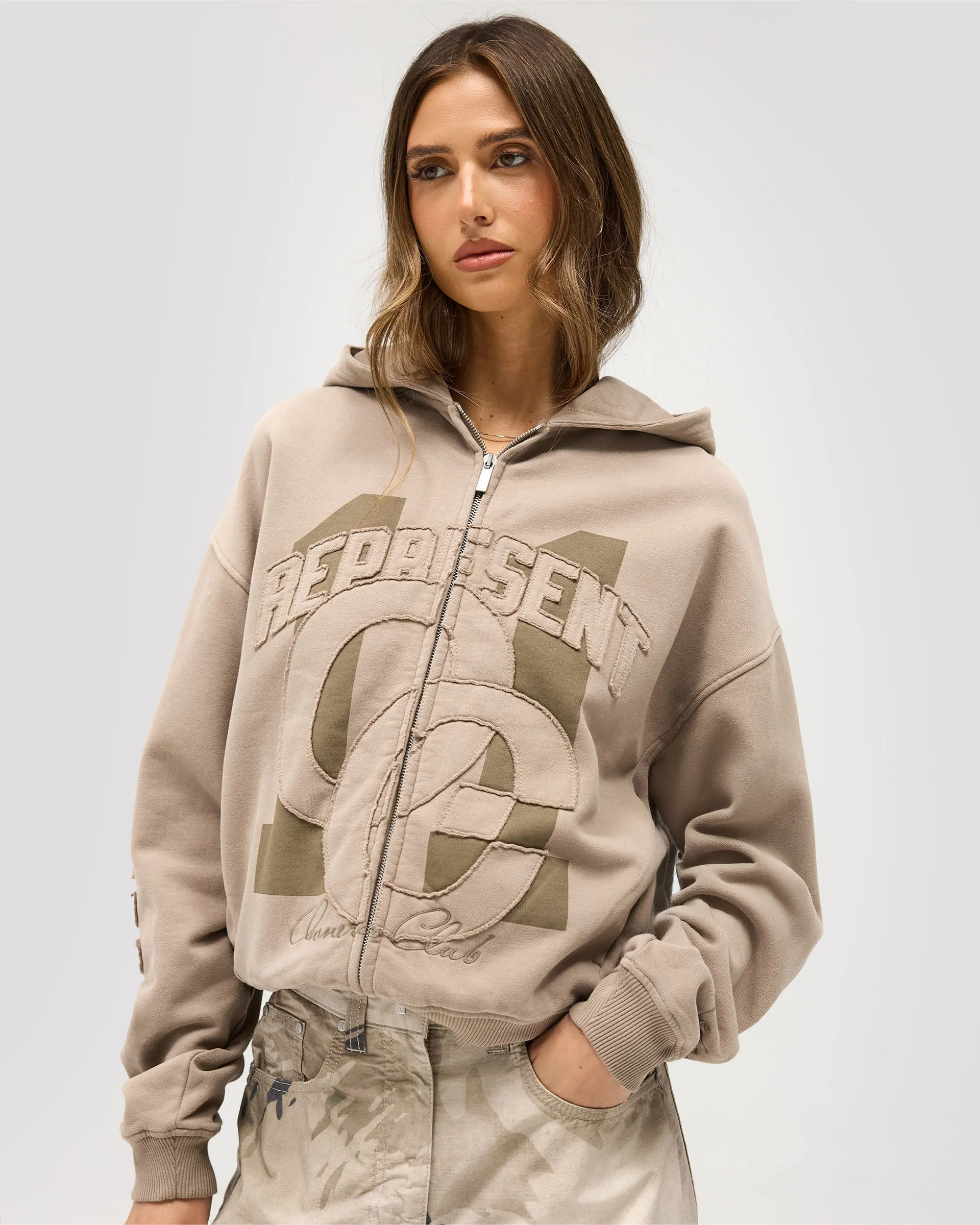 Owners Club 11 Zip Through Hoodie - Portobello sold by Represent product image thumbnail 5