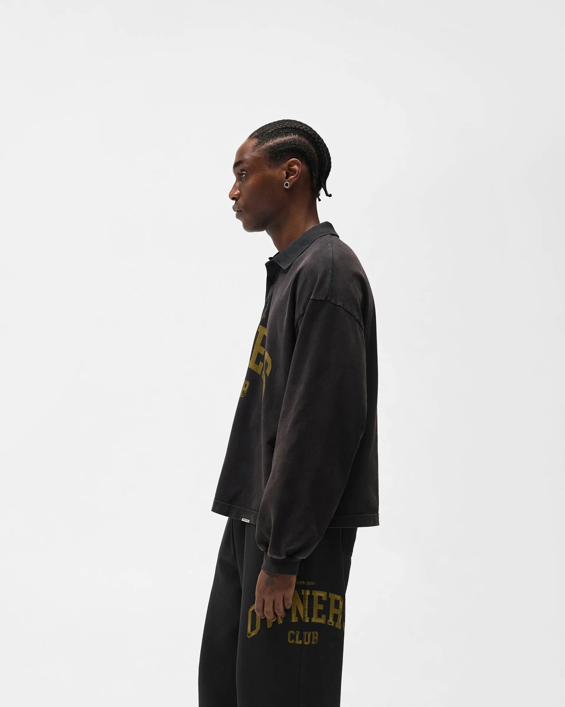 Represent Owners Club Rugby Polo - Faded Black sold by Represent product image thumbnail 4