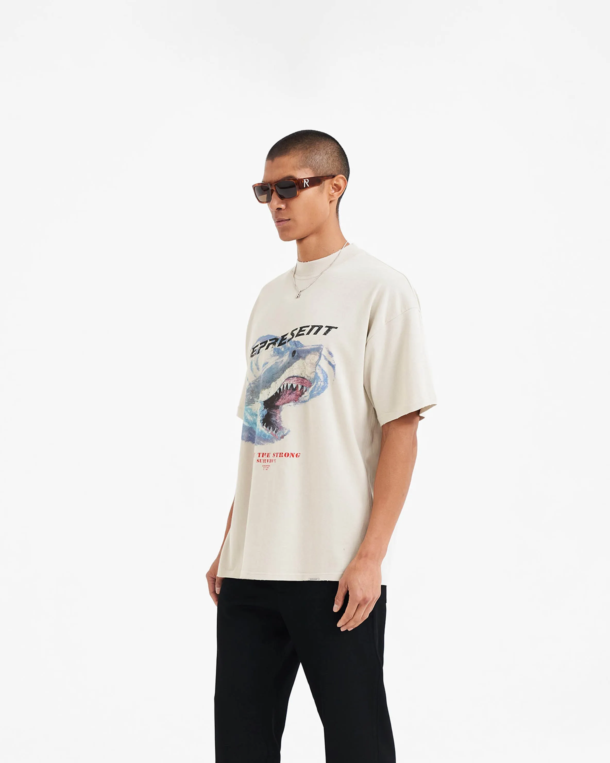 Only The Strong Survive T-shirt - Vintage White sold by Represent product image thumbnail 2