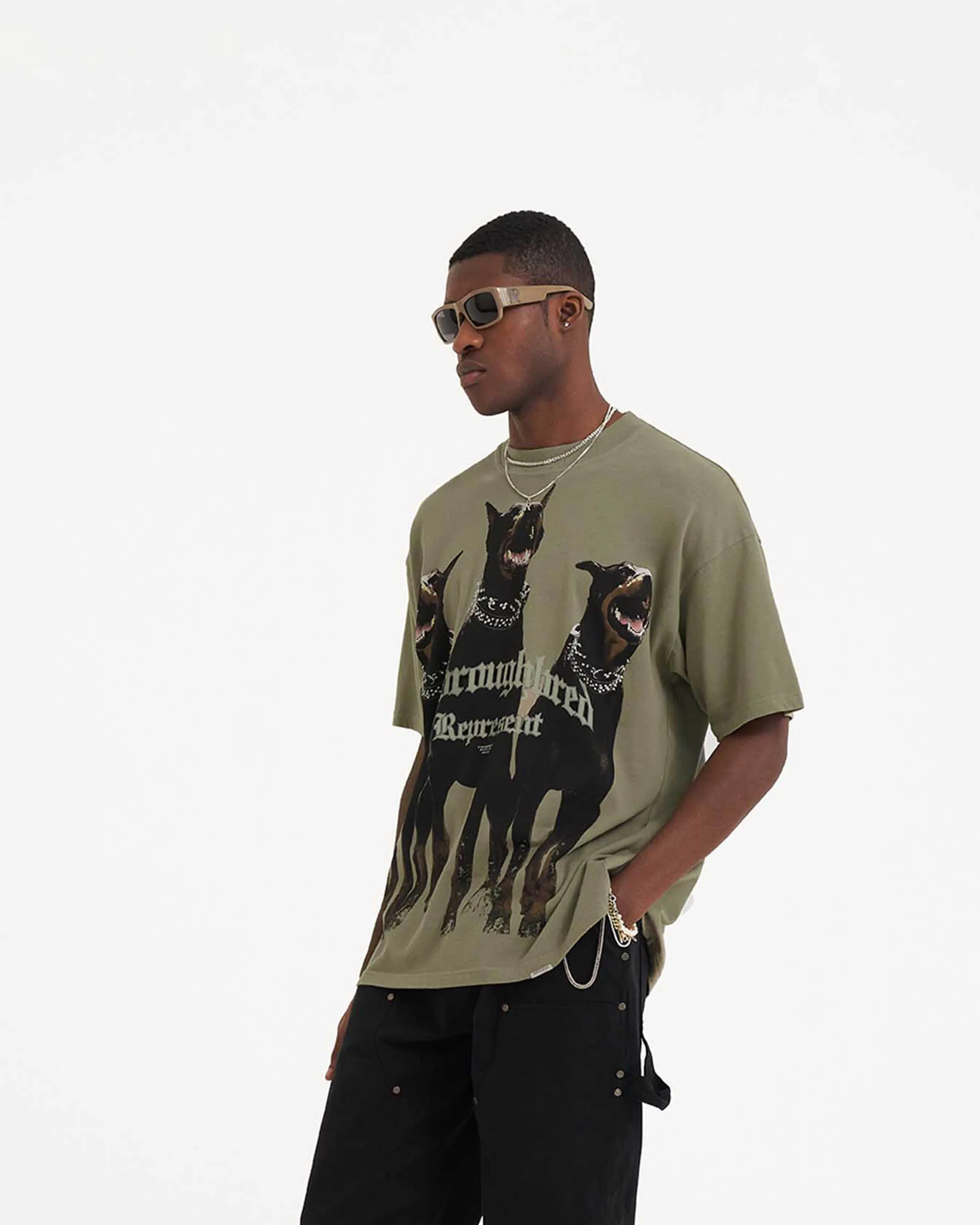 Thoroughbred T-Shirt - Khaki sold by Represent product image thumbnail 3