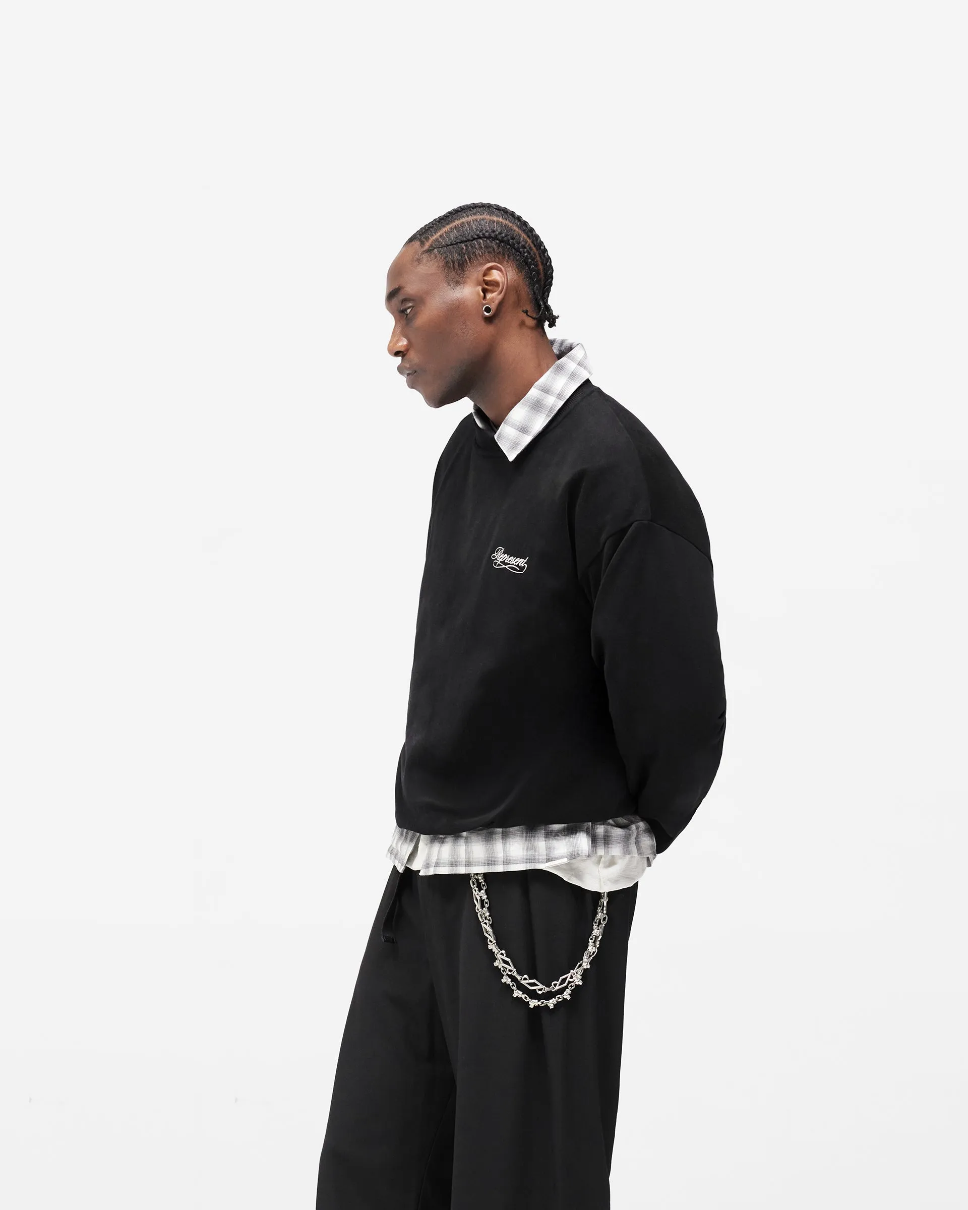Dual Layer Script Sweater - Jet Black sold by Represent product image thumbnail 4