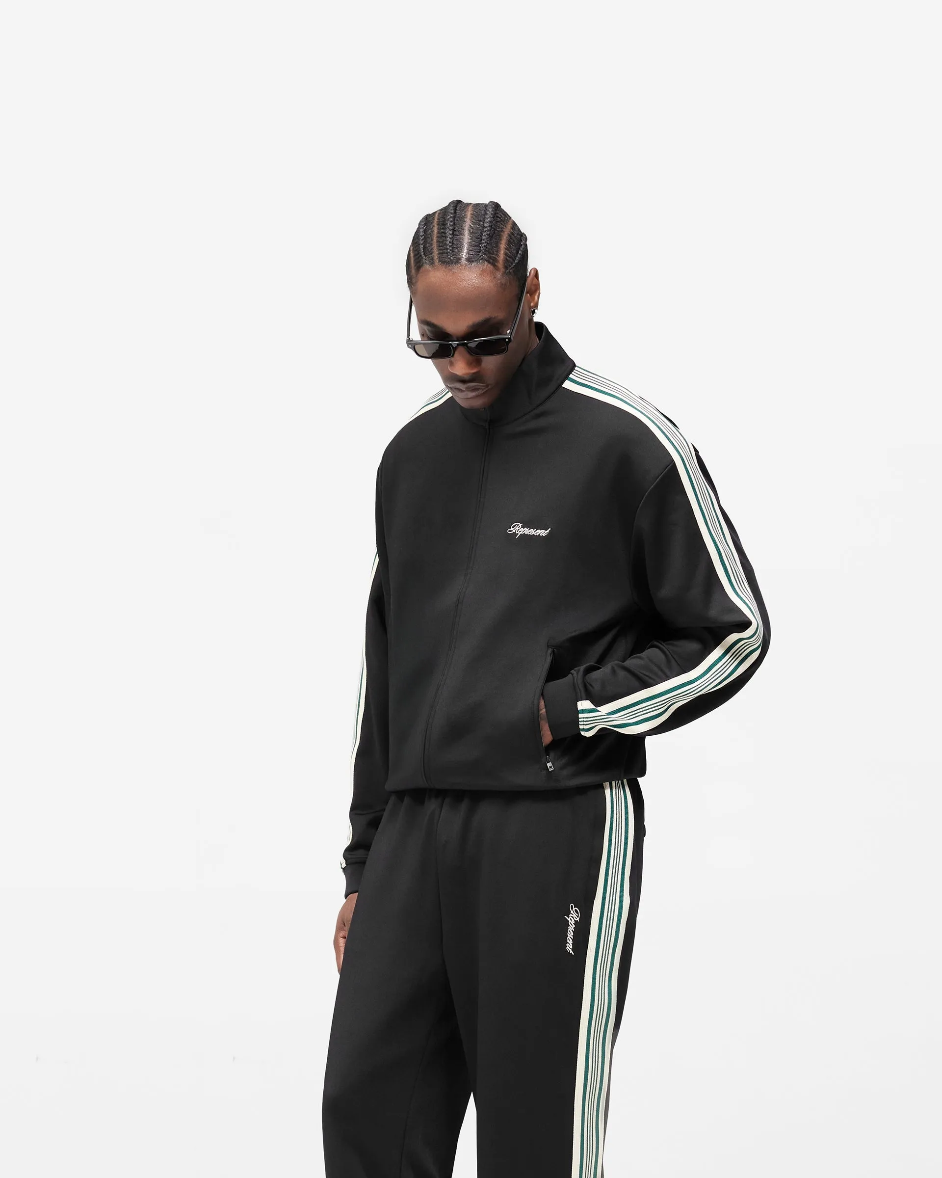 Taped Track Jacket - Jet Black sold by Represent product image thumbnail 4