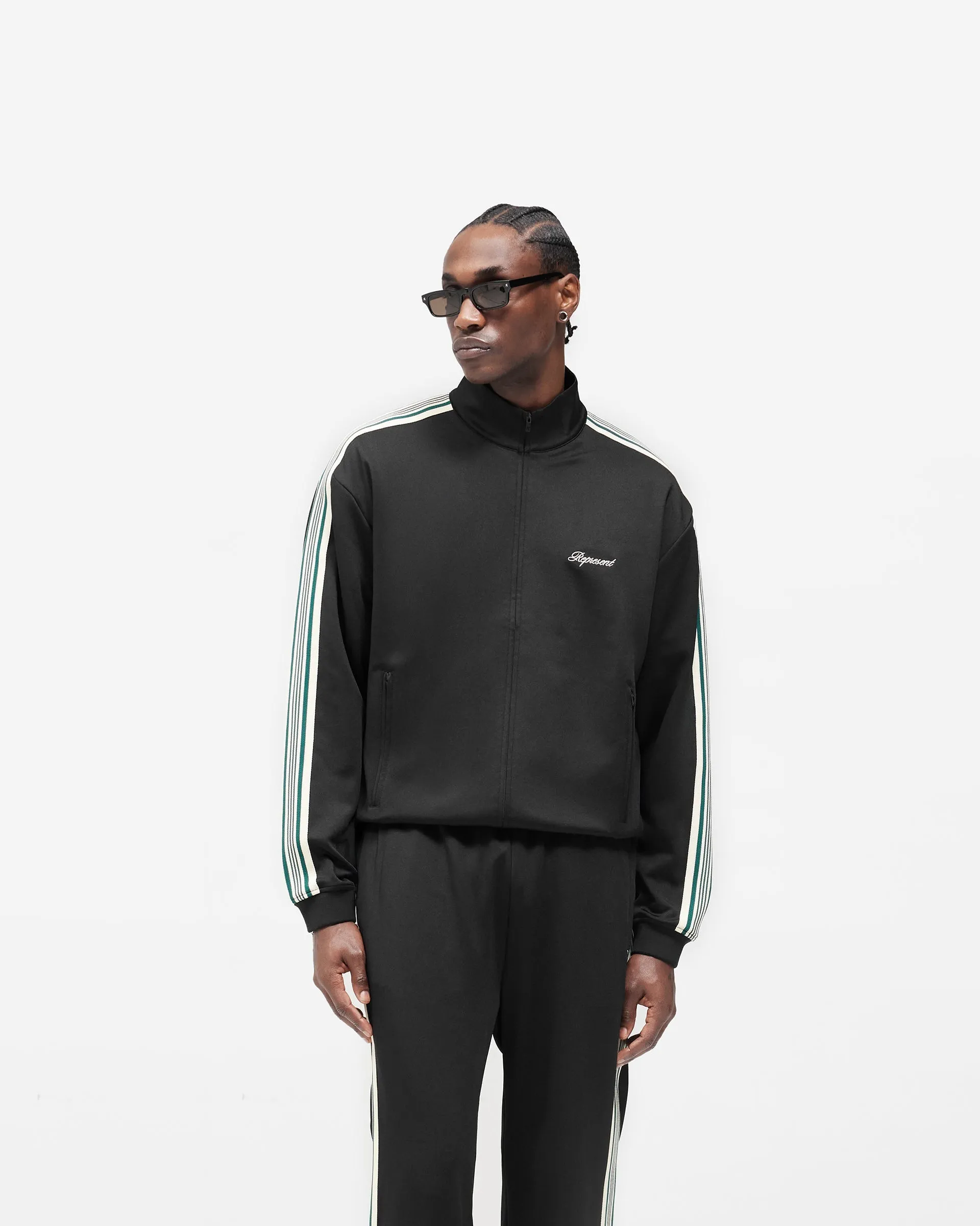 Taped Track Jacket - Jet Black sold by Represent product image thumbnail 2